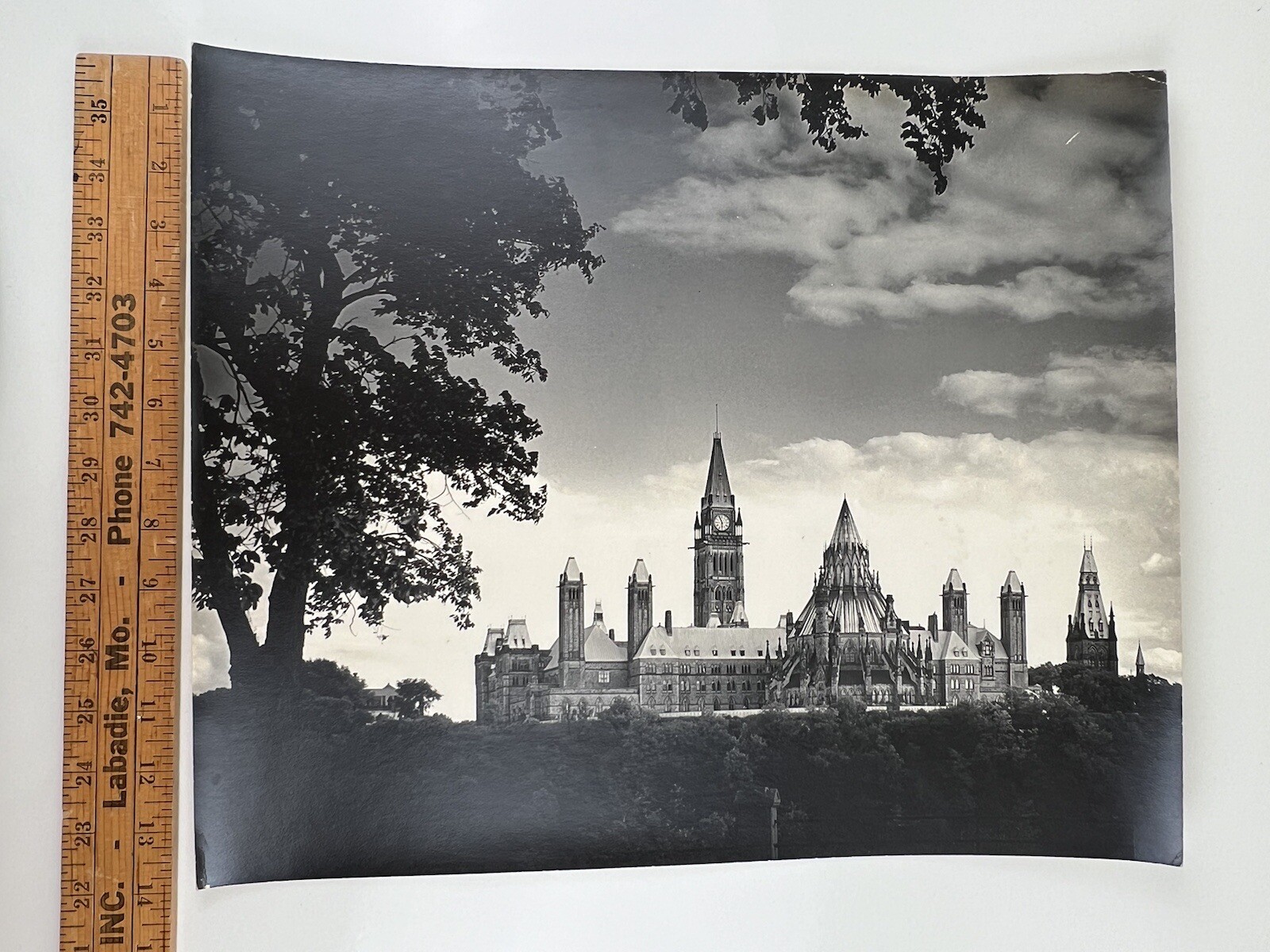 Vintage Large Black & White Photograph Photography Print Parliament Hill Ottawa