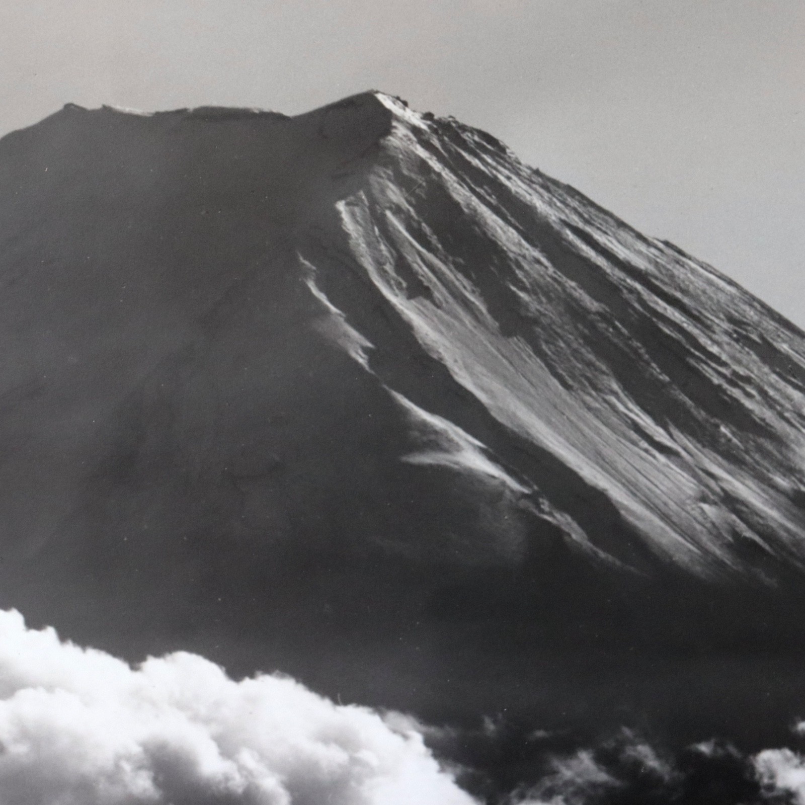 Large 1950s Photograph Mt Fuji Summer Koyo Okada Silver Gelatin Print Japan Vtg