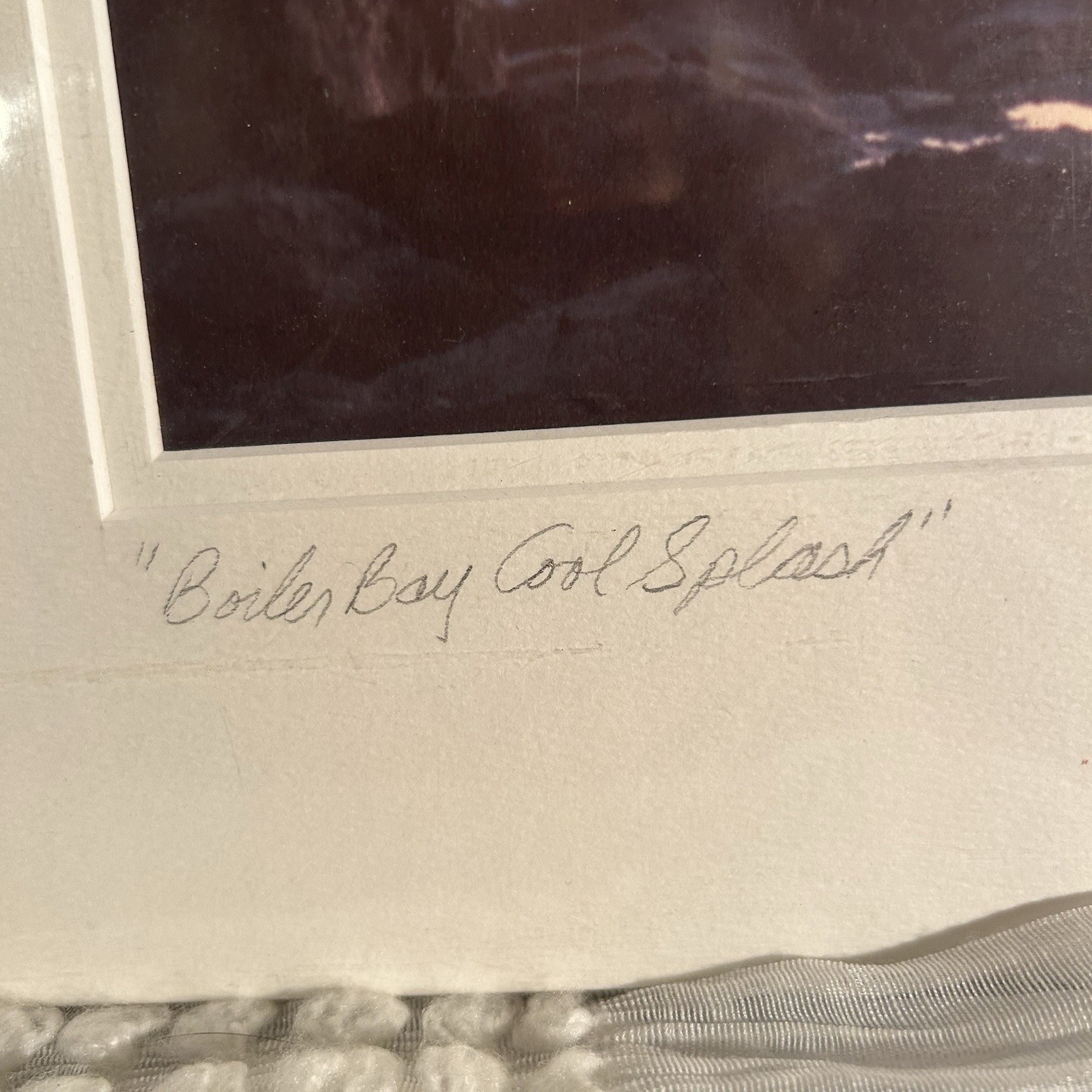 Shirley D. Cross Boiler Bay Cool Splash Signed Matted Color Seascape Photograph