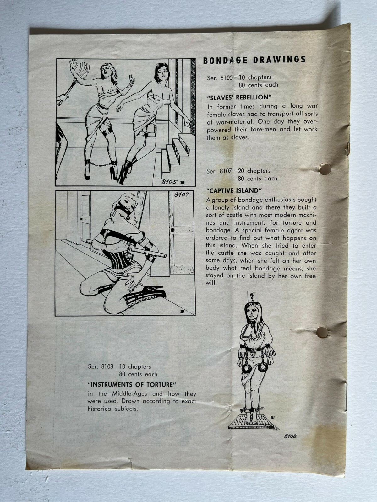 12 Page Original Catalog 1961 Photo Movies 8mm Bondage Nude Patent Leather Nude A