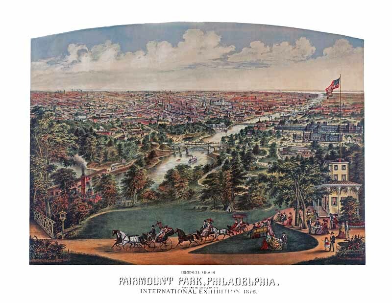 1876 Fairmount Park, Philadelphia, PA Map Art Print 8.5″ x 11″ Reproduction
