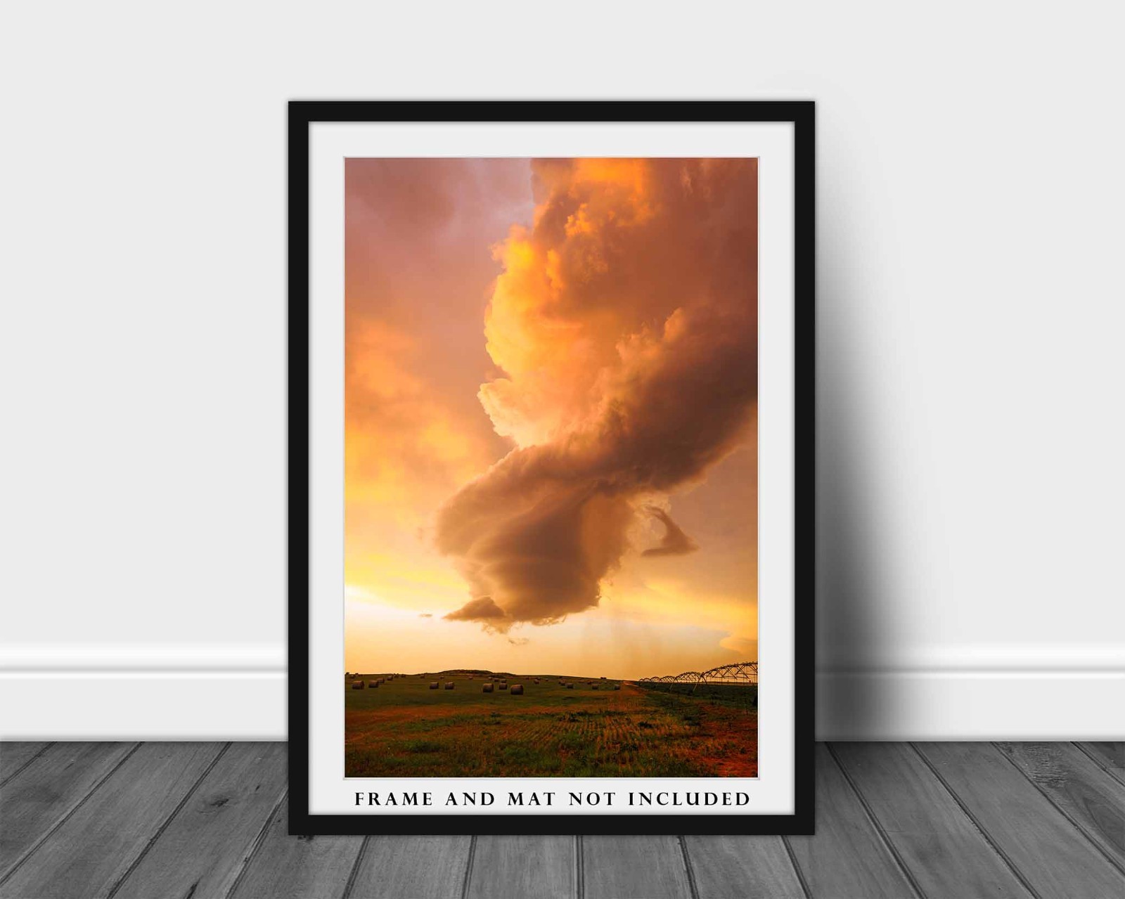 Storm Cloud Photography Print: Oklahoma Stormy Sky Sunset Vertical Weather Photo