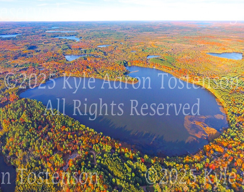 Boot Lake, Vilas County, Eagle River, Wisc. Overhead Photograph. Frame Optional.