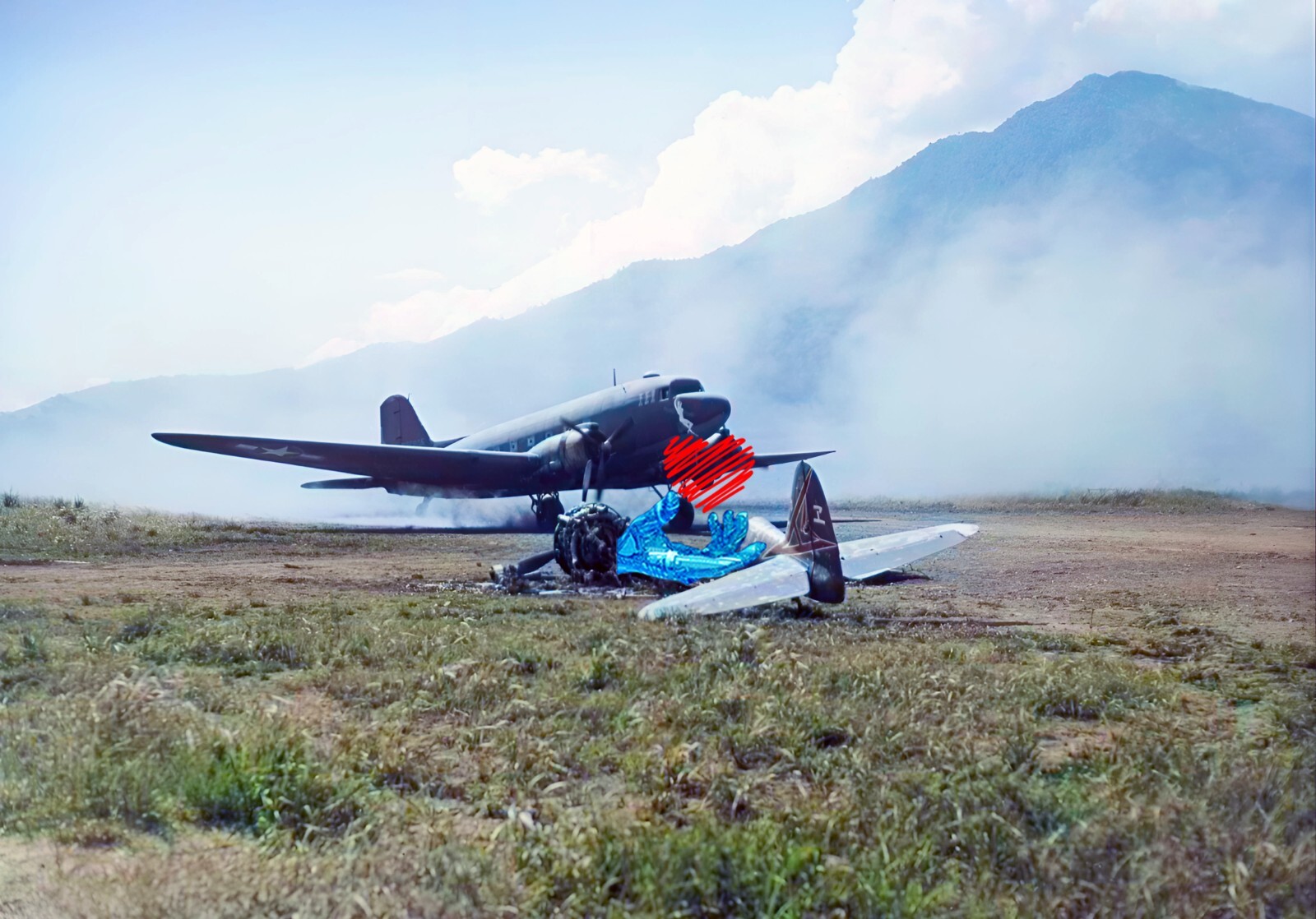 WW2 Colorized Nakajima Ki-43 II Otsu Hayabusa (Oscar) 248 Sentai in PNG 1944