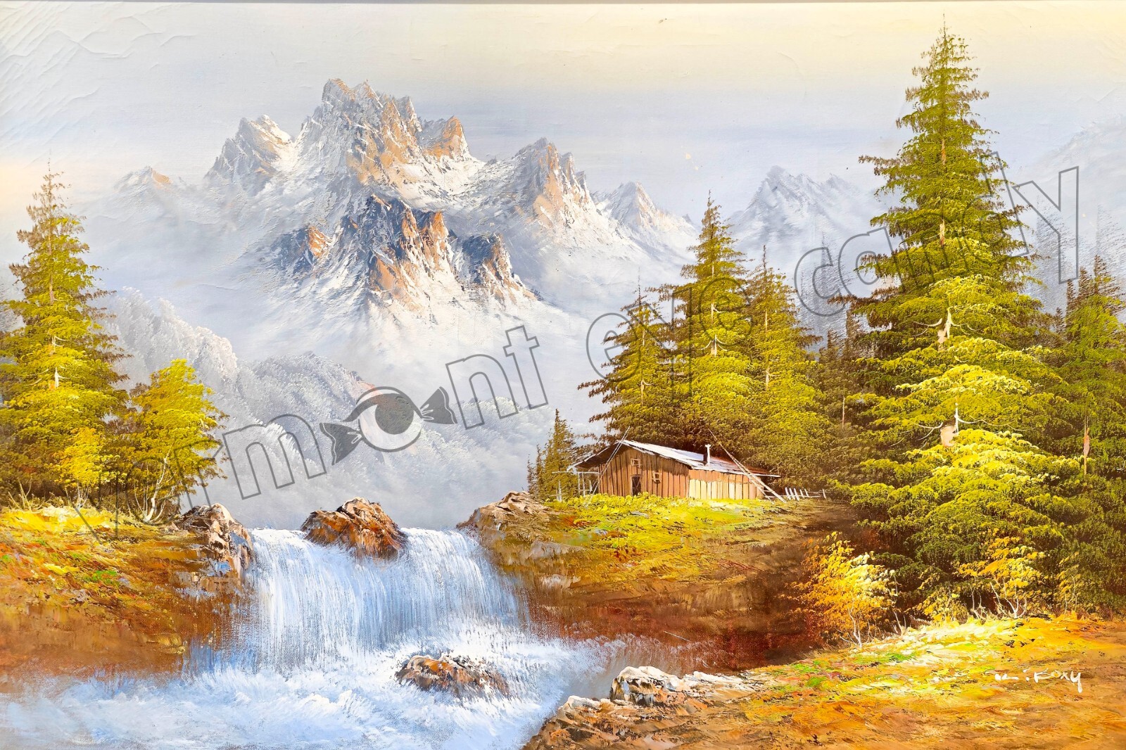 Glacier & Waterfall Snow Covered Mountains DIGITAL DOWNLOAD Print at Home Art