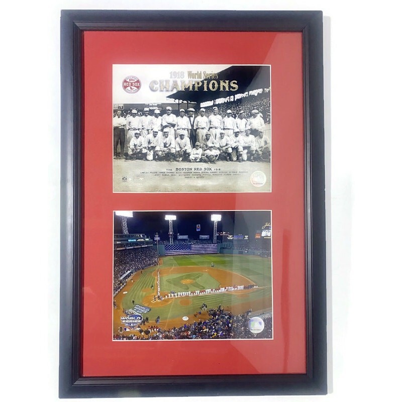 Boston Red Sox 1918 & 2004 World Series Champions Team Photos Framed Matted