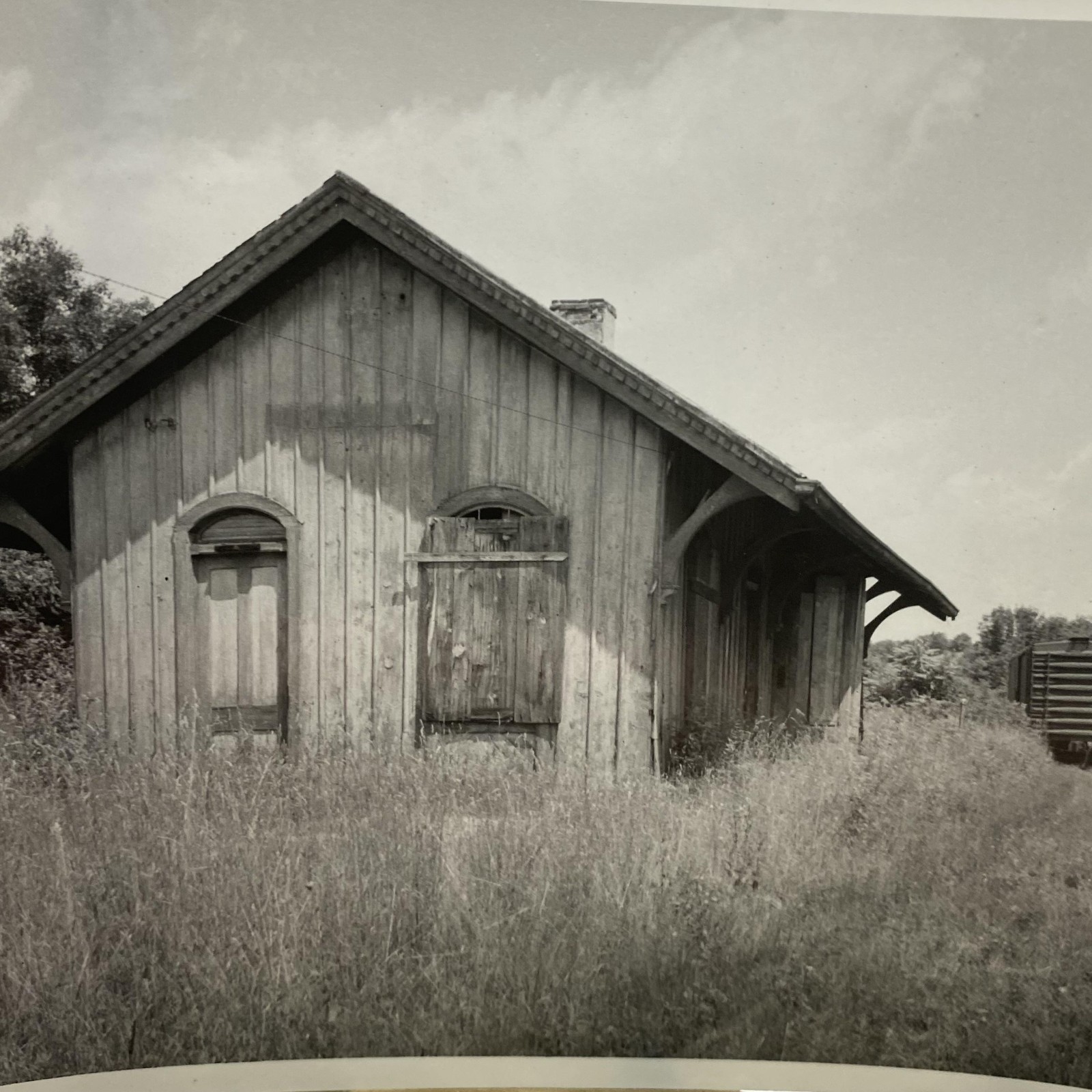 Abandoned Railroad Station Depot 4×5 Black White Glossy Photograph Original