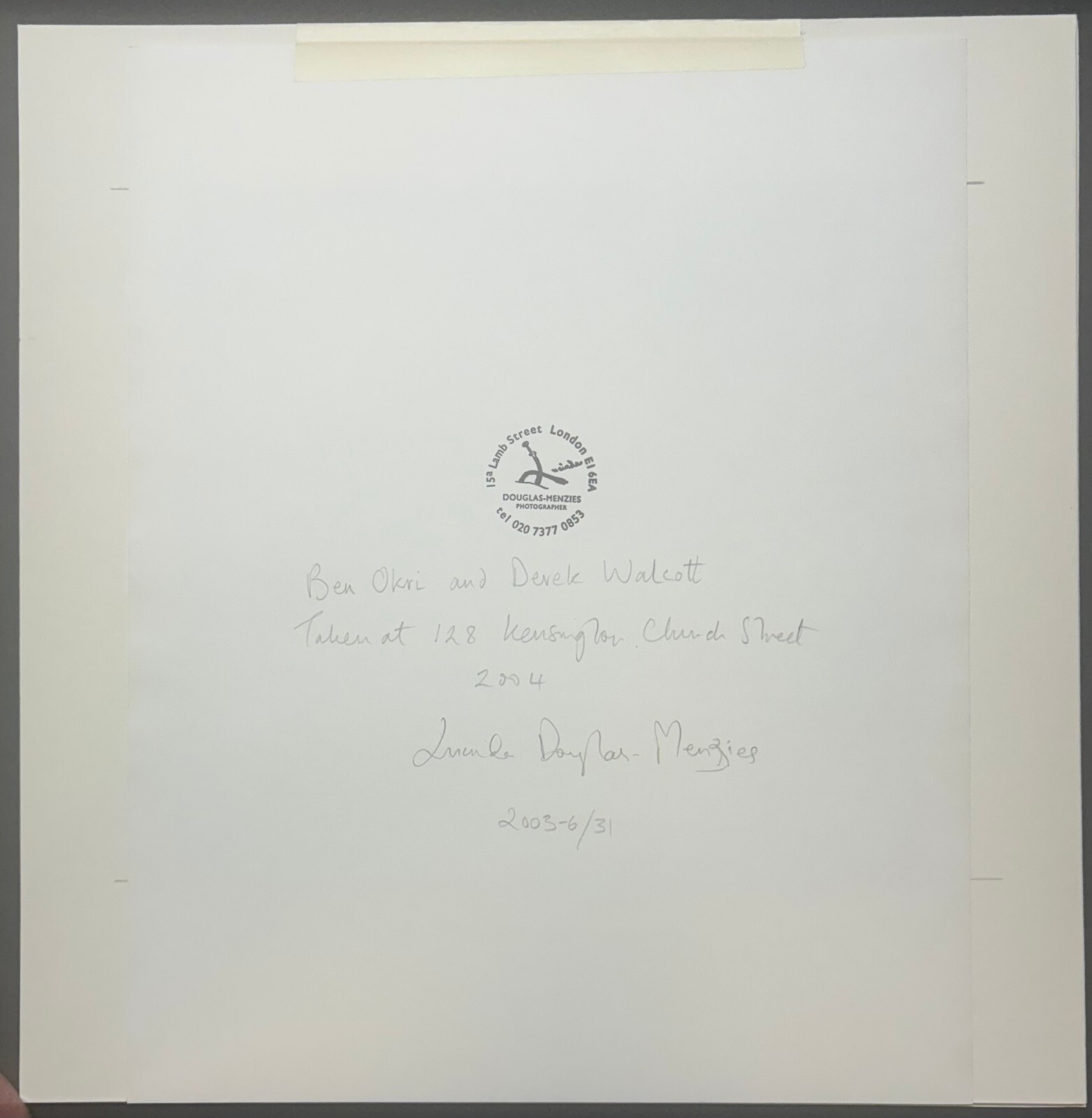 LUCINDA DOUGLAS MENZIES Derek Walcott & Ben Okri AFRICAN Poets Portrait PHOTO