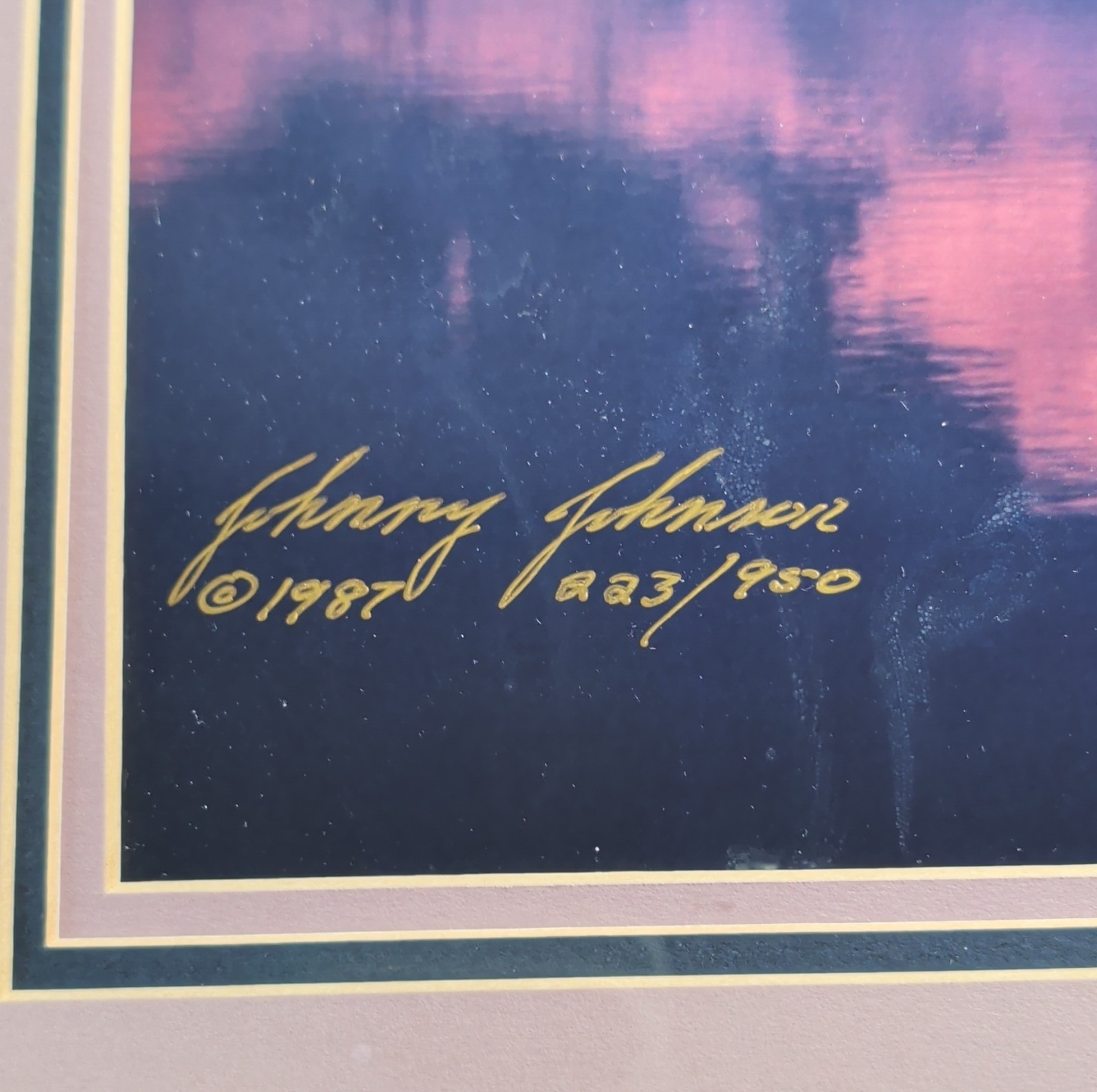 Johnny Johnson “Denali Sunset” Ltd Ed Print 823/950 Signed 1987 Framed