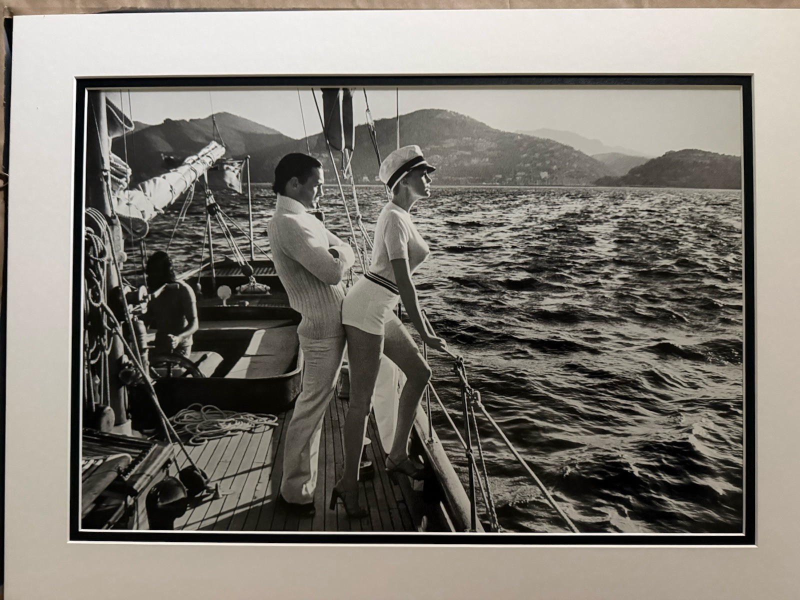 Winnie off the coast of Cannes Helmut Newton Pigment Print Framed COA