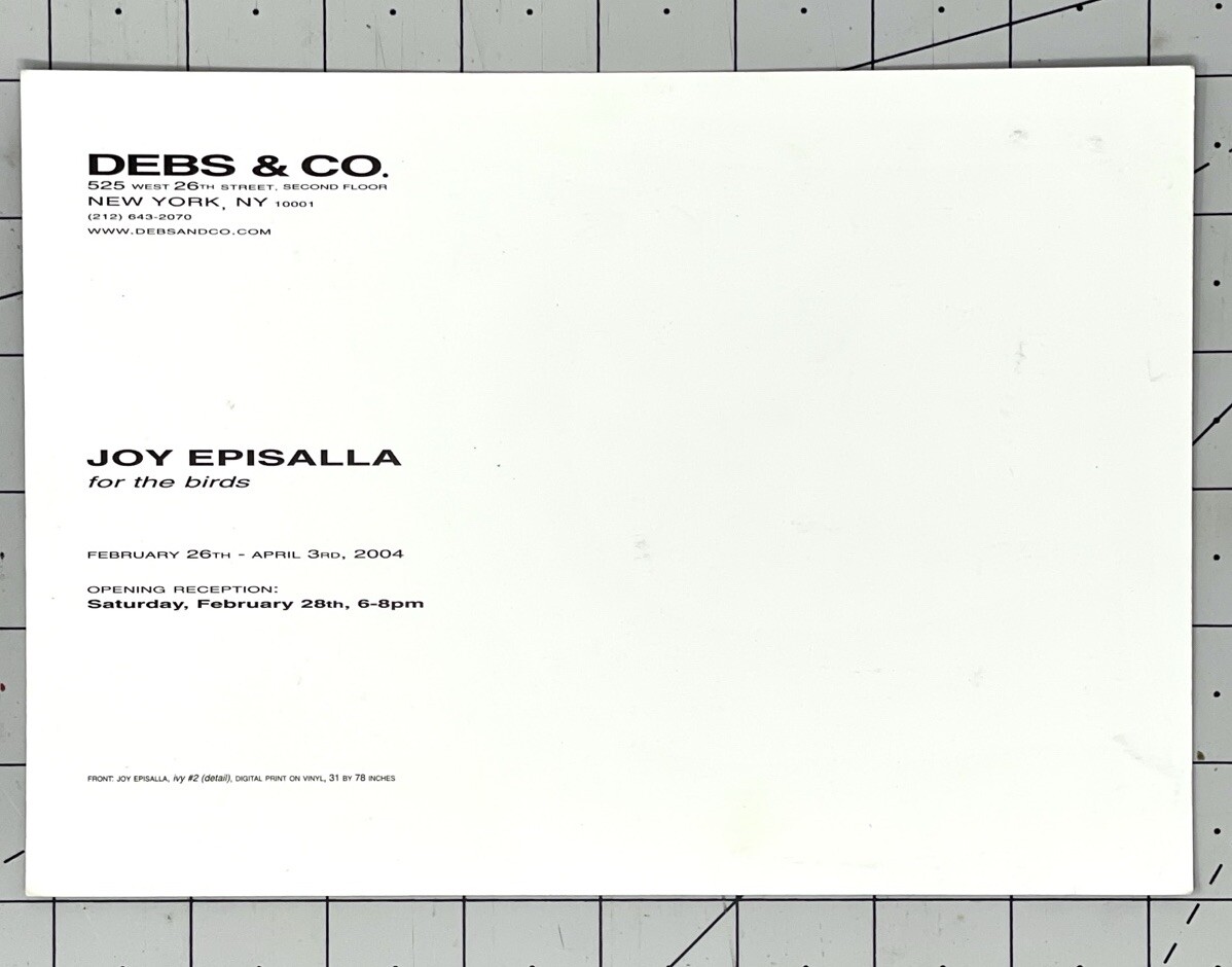 Joy Episalla Art Announcement Card 2004 – For The Birds