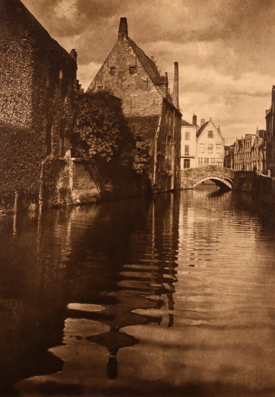 Rare 1930s Original Eleanor Parke Curtis Bromoil Photograph “Flemish Gables”