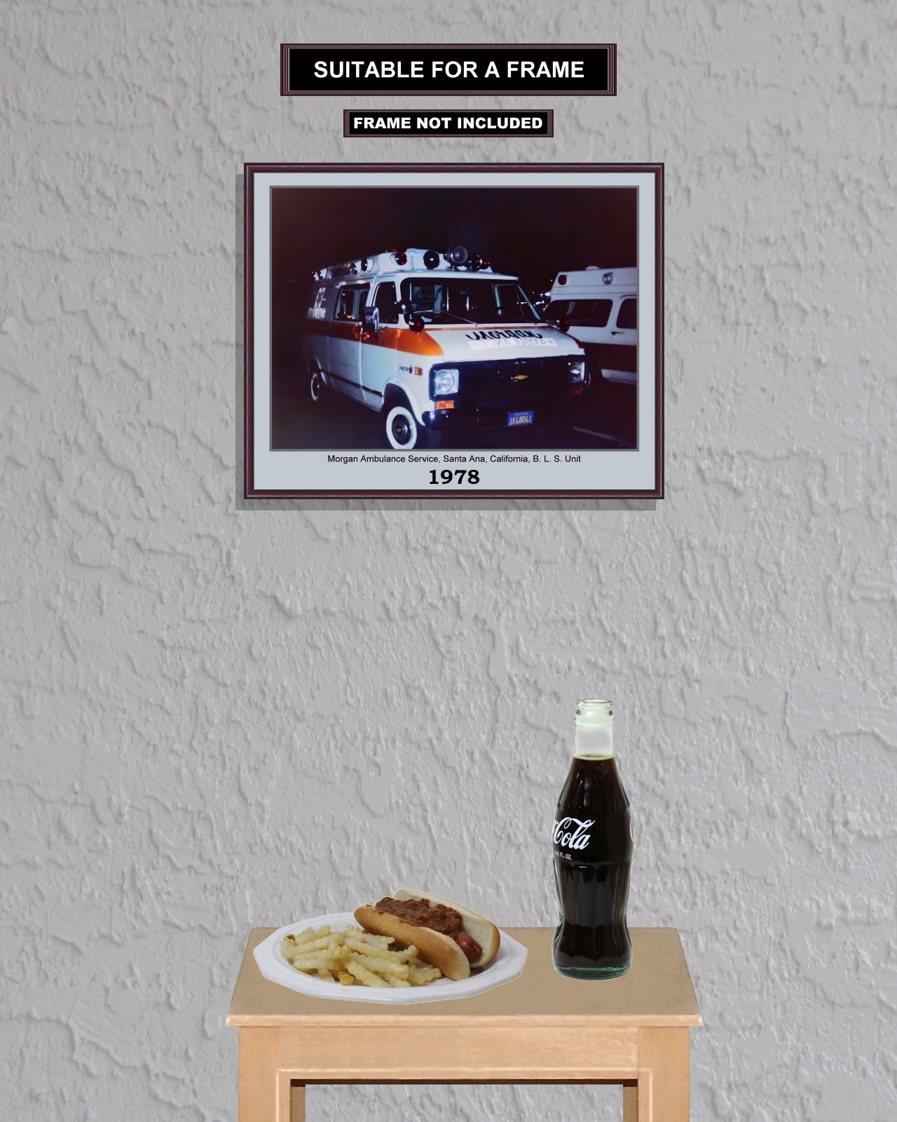 1970s Morgan Ambulance Service BLS Unit, New 8×10 Unframed Photo VFRPBT_0026
