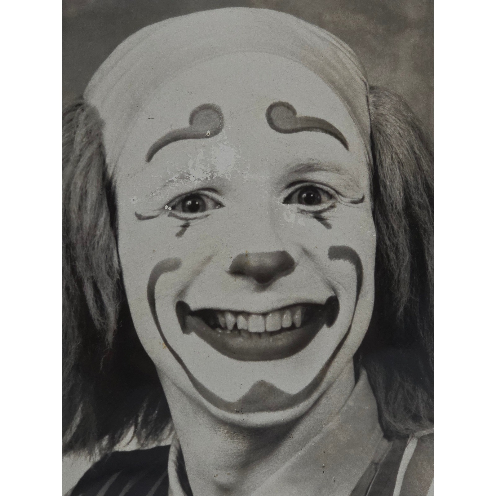 Vintage Framed Photo Christopher Hudert Clown Black and White Daytona Magic