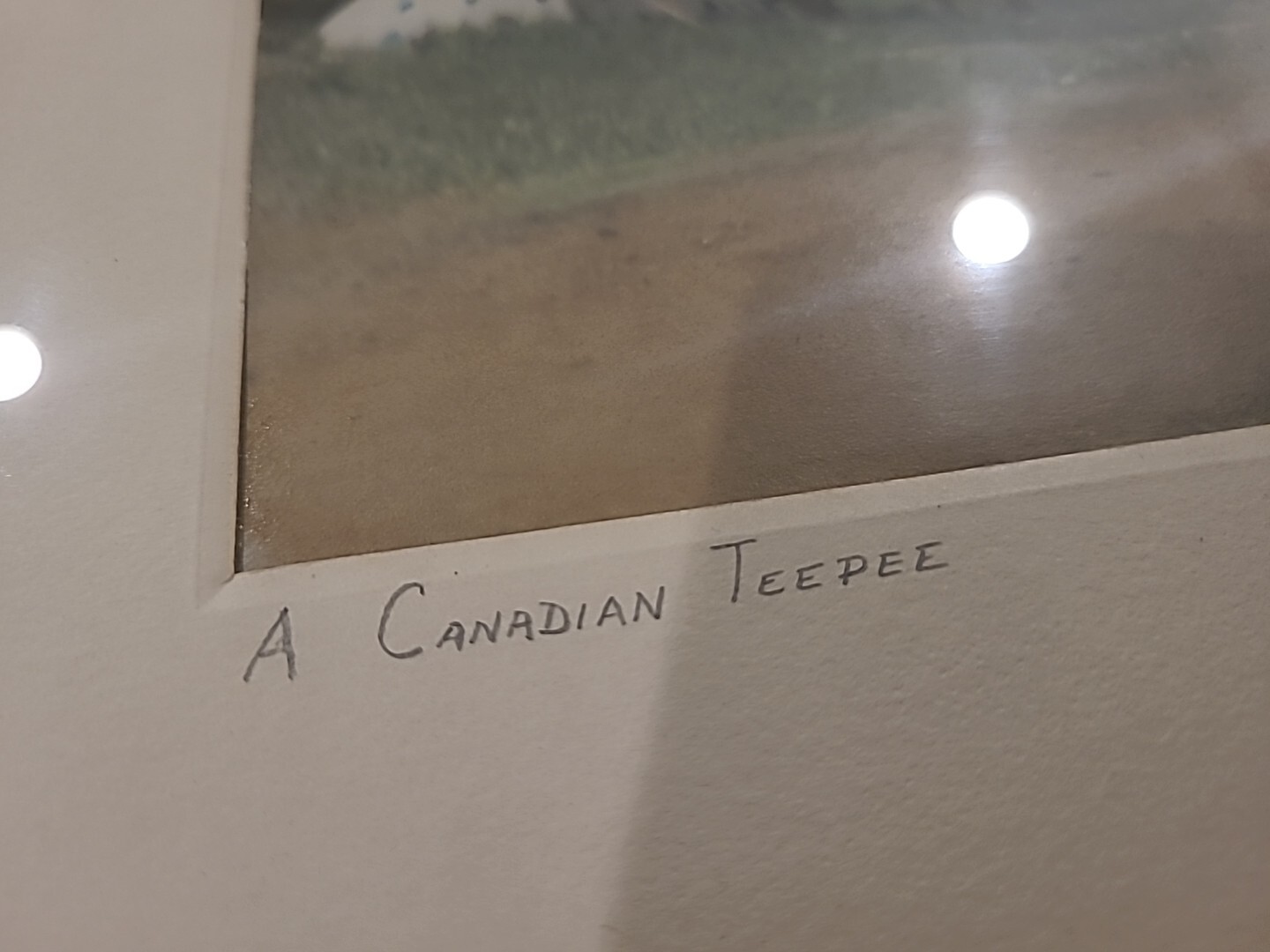 Antique Tinted Photo Framed CANADIAN TEEPEE Native American