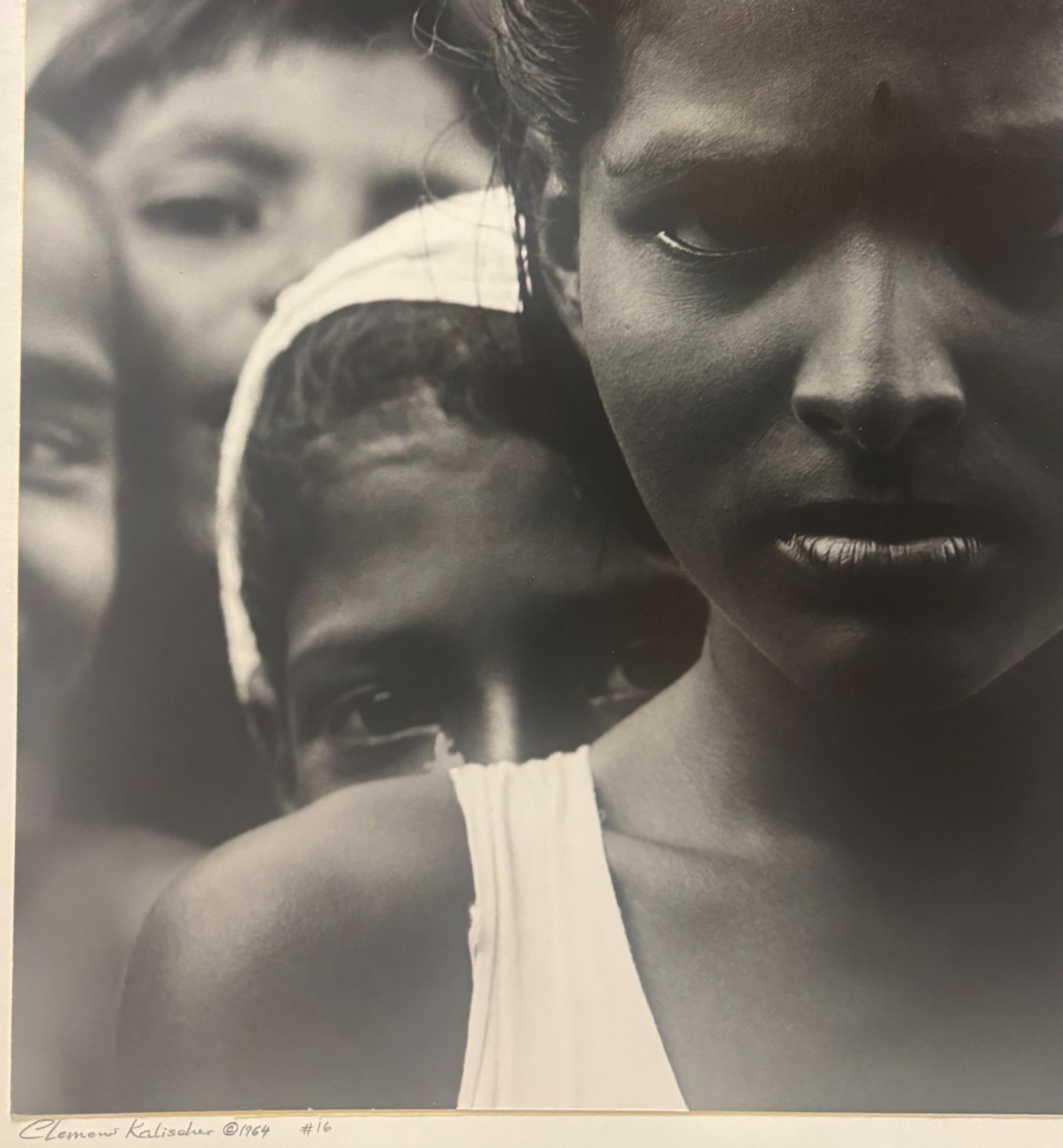 Original CLEMENS KALISCHER ‘Sarkej, India’ GIRL w 4 Boys SIGNED Gelatin PHOTO