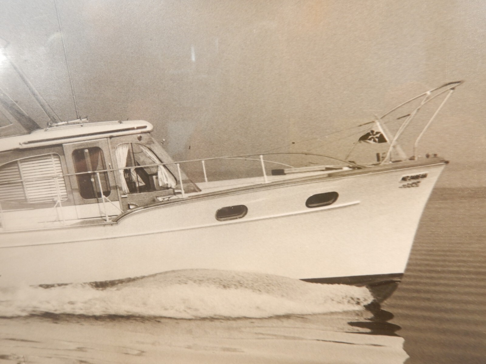 LARGE Vtg 1950s 60s Power Yacht Photograph Richardson Boat Cheaspeake Bay
