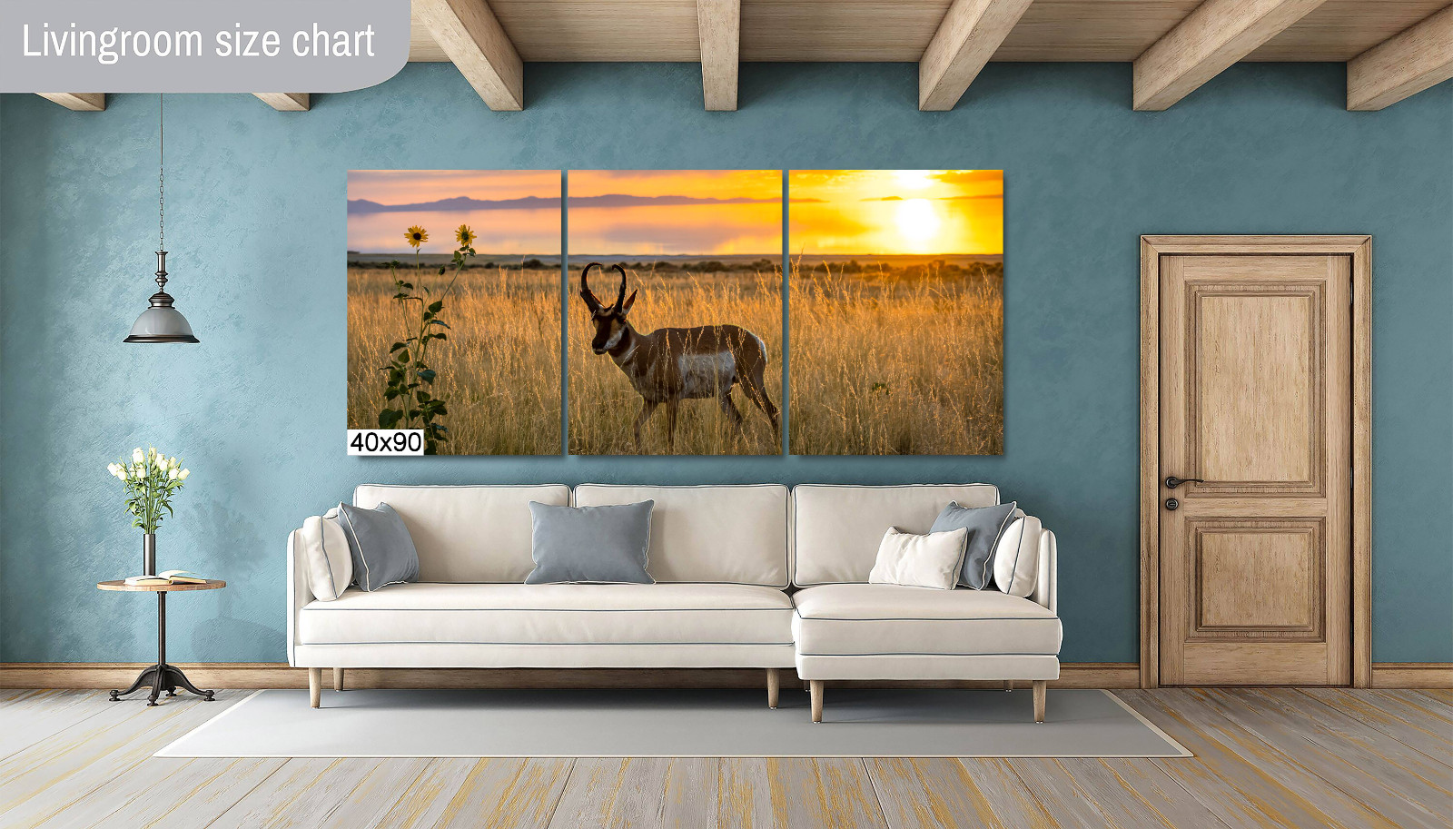 Antelope Island Pronghorn: Utah Sunset Wildlife Photography Wall Art