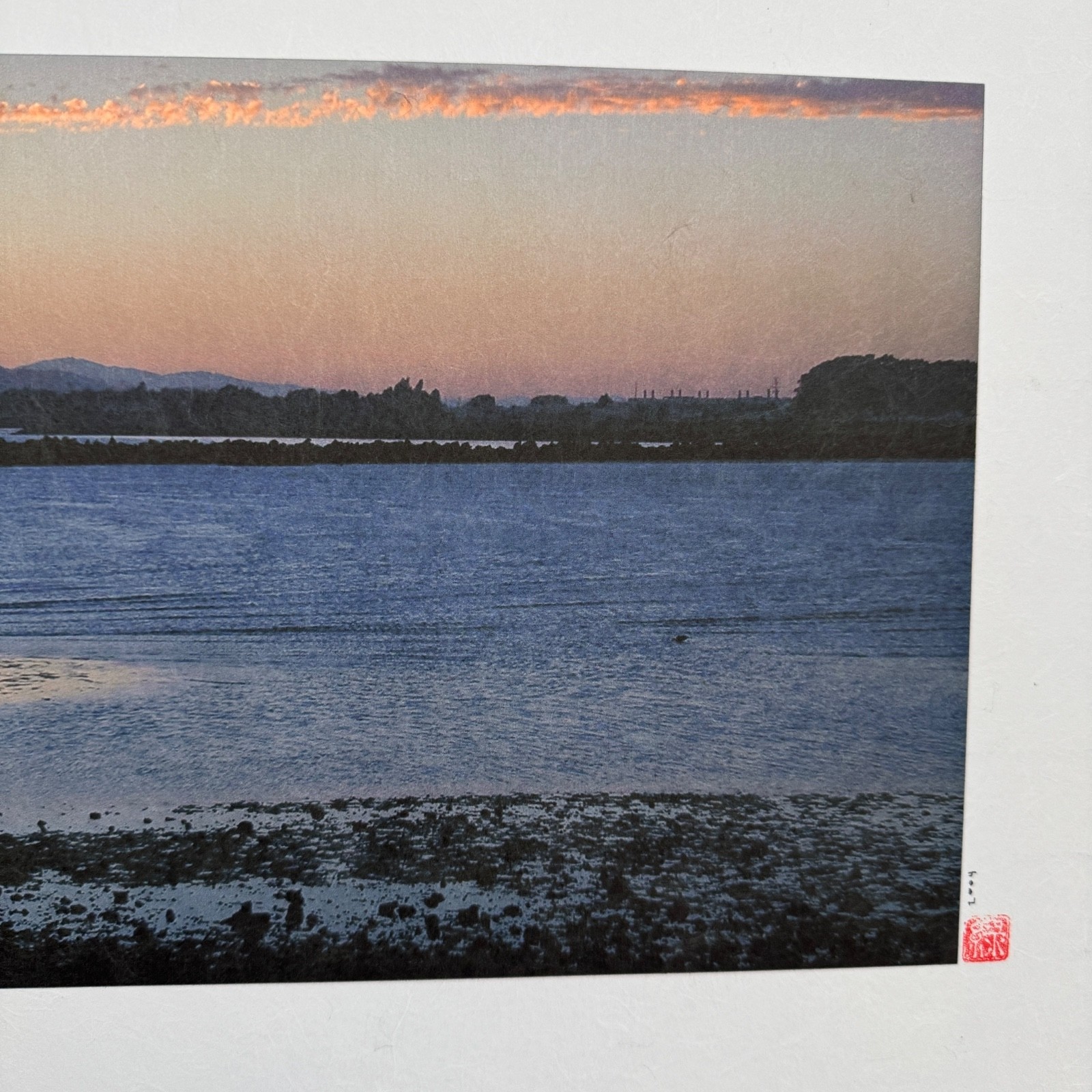 Blue Lake Inlet Water Colorful Sunset Serene Majestic Mountains Poster Art Print