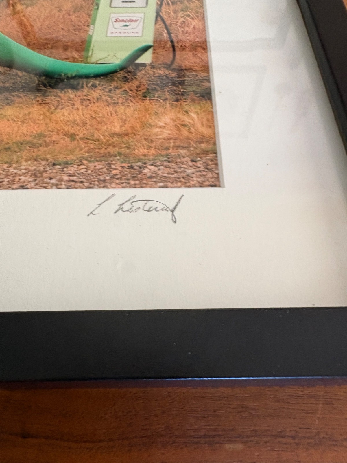 Signed Framed Sinclair Dino Roadside Americana Photograph