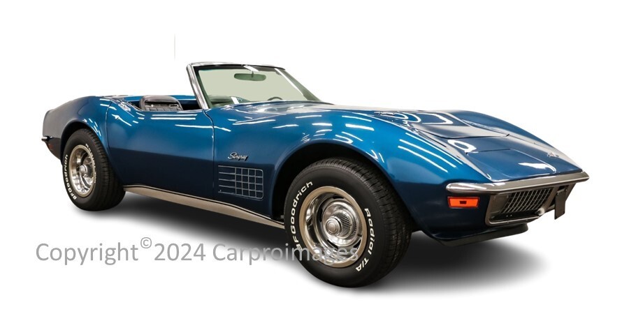 1970 Chevrolet Corvette Mulsanne Blue Limited Edition Print 8″ x 10″ Photo B