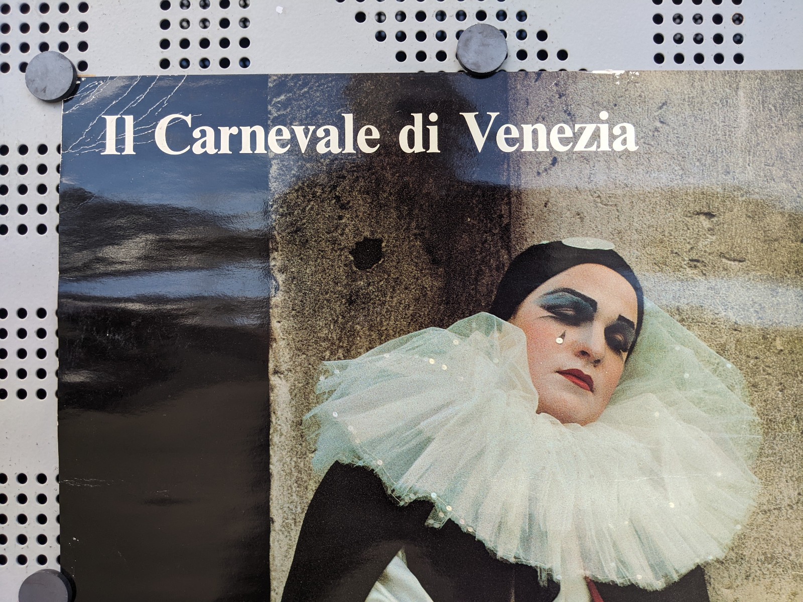 Rare Vintage Original Signed Il Carnevale di Venezia “Pierrot” Poster