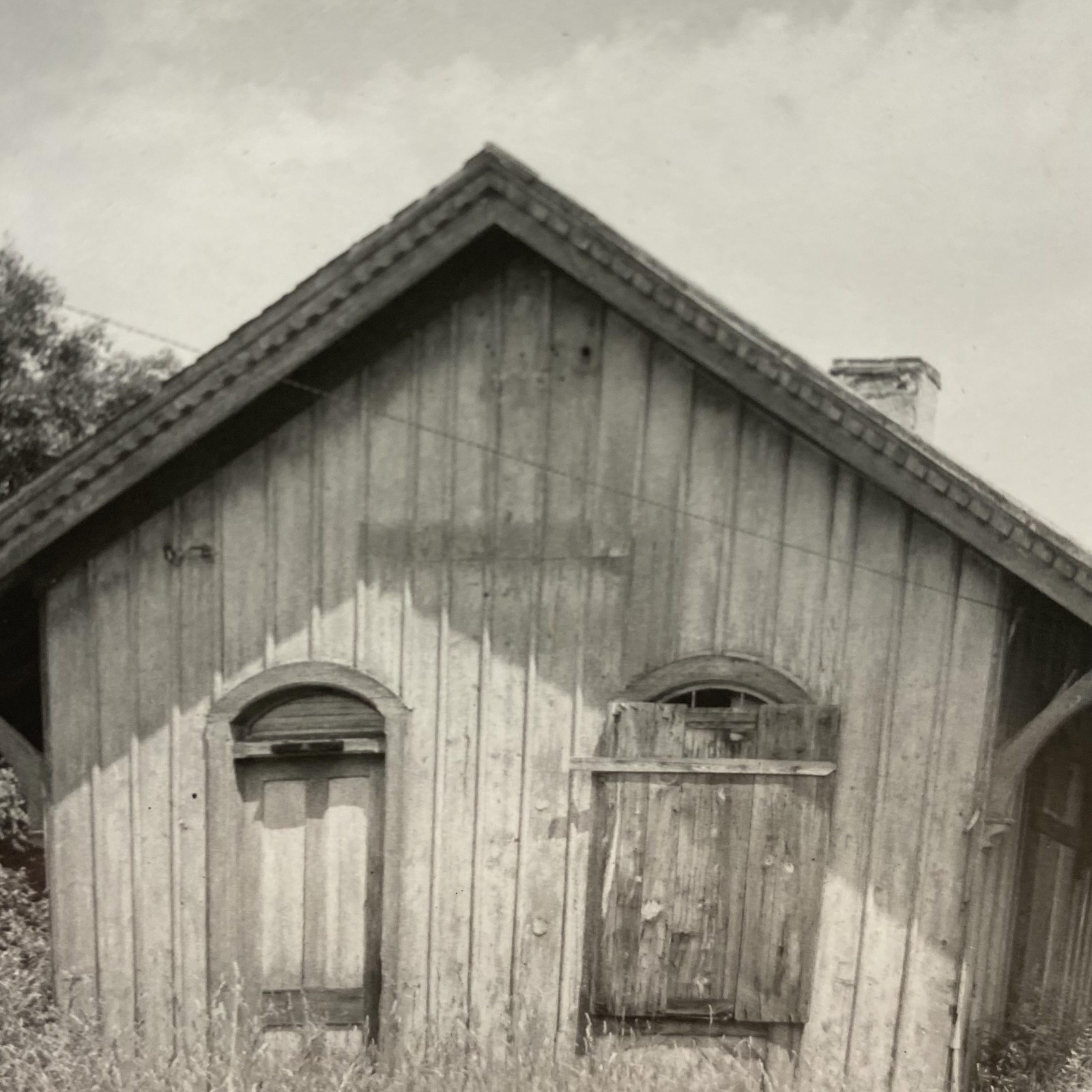 Abandoned Railroad Station Depot 4×5 Black White Glossy Photograph Original