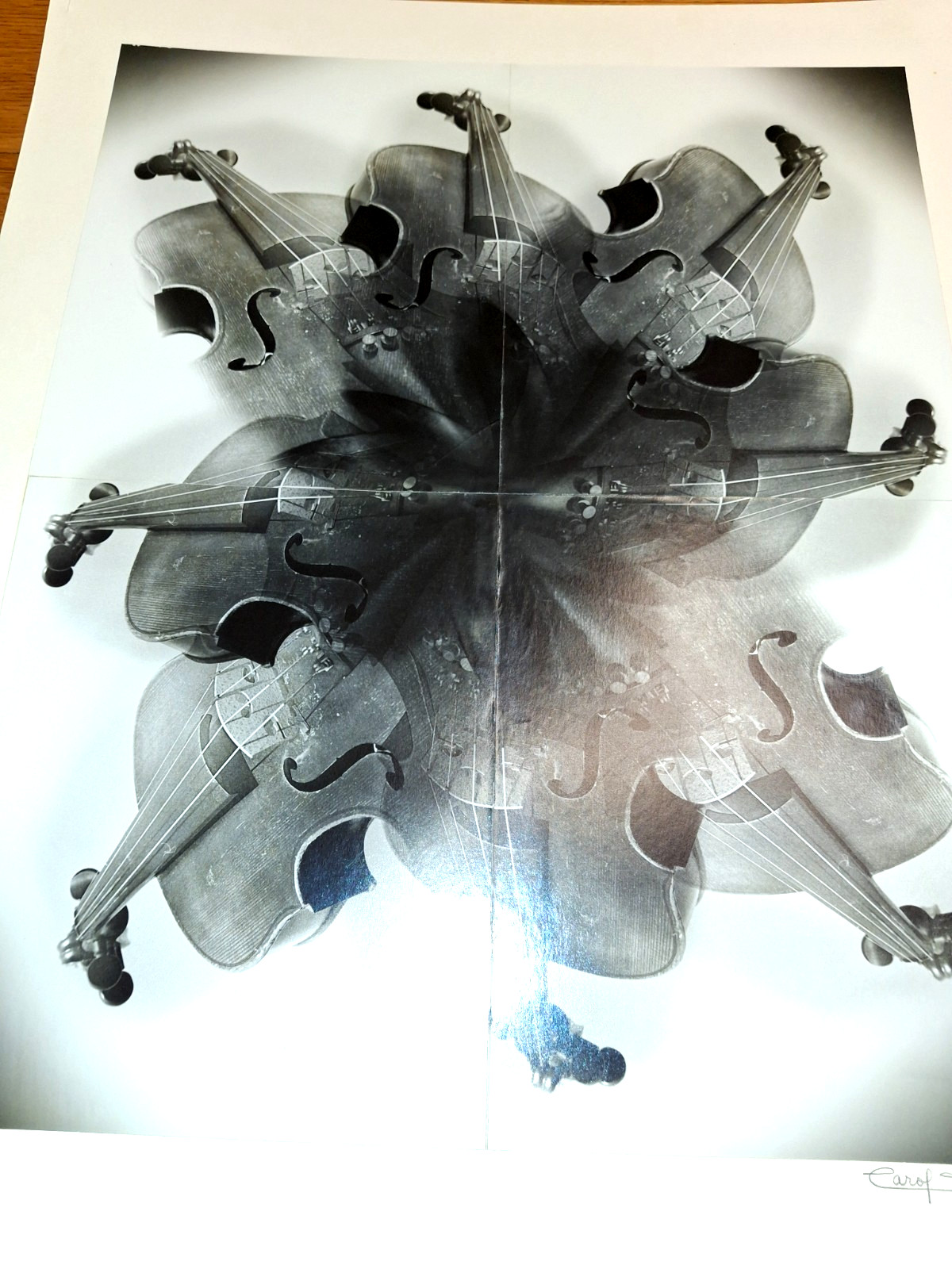 Vintage 1979 Fine Art Photo, Silver Gelatin Print 20×16″, Signed, COA, Violin