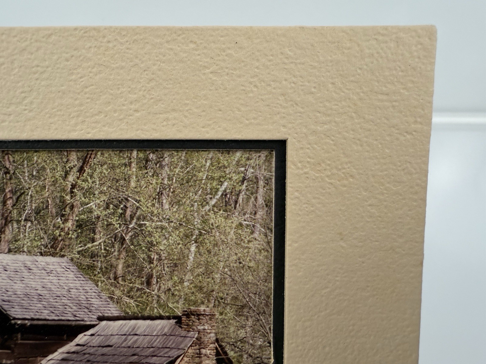 Gamow signed Old Farmhouse in Country Big Chimney Photography Art 5″ x 7″ Mated