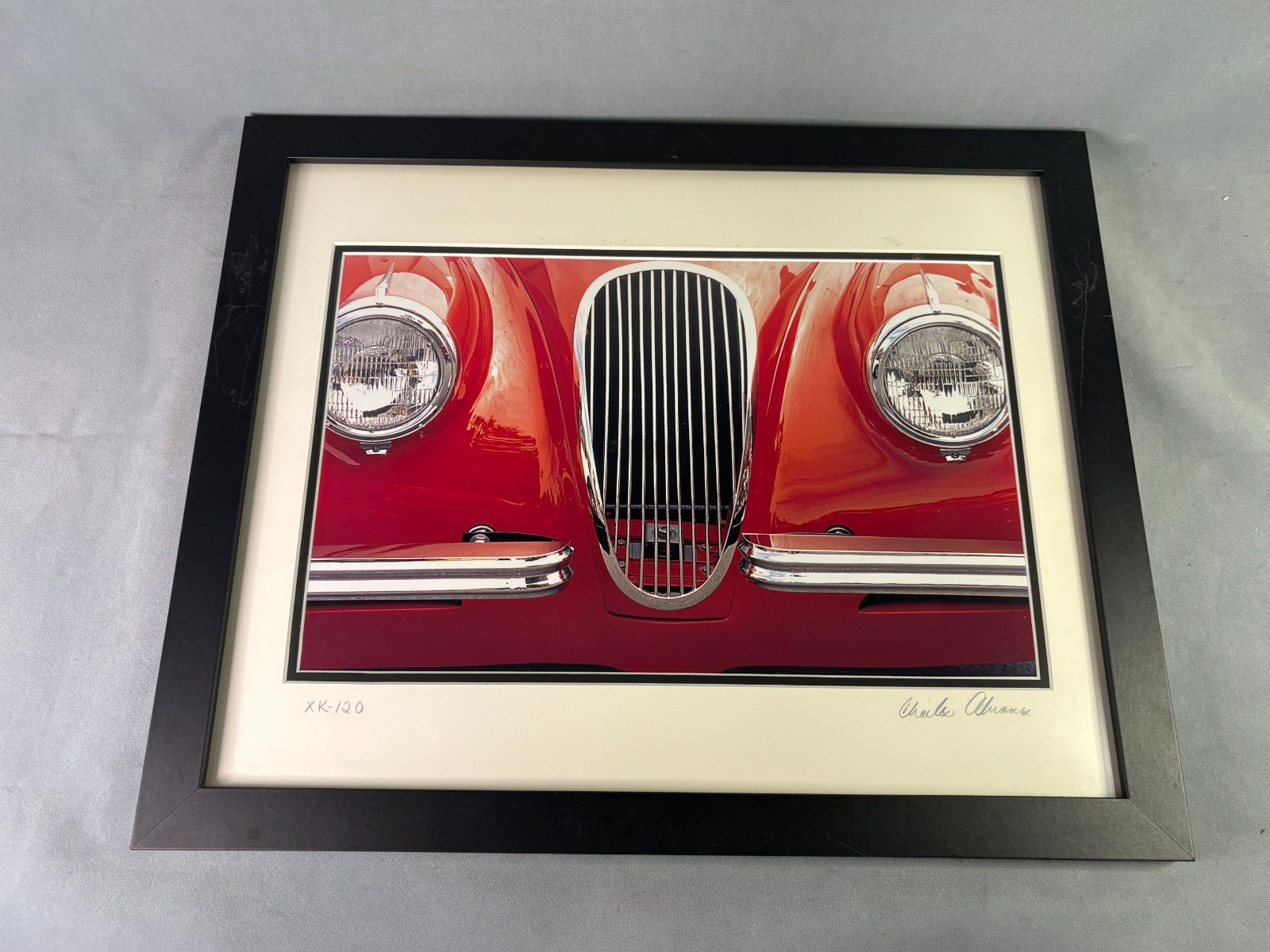 Framed Car Auto Fine Art Photographs Mercedes Jaguar Chevy Charles Abrams Signed