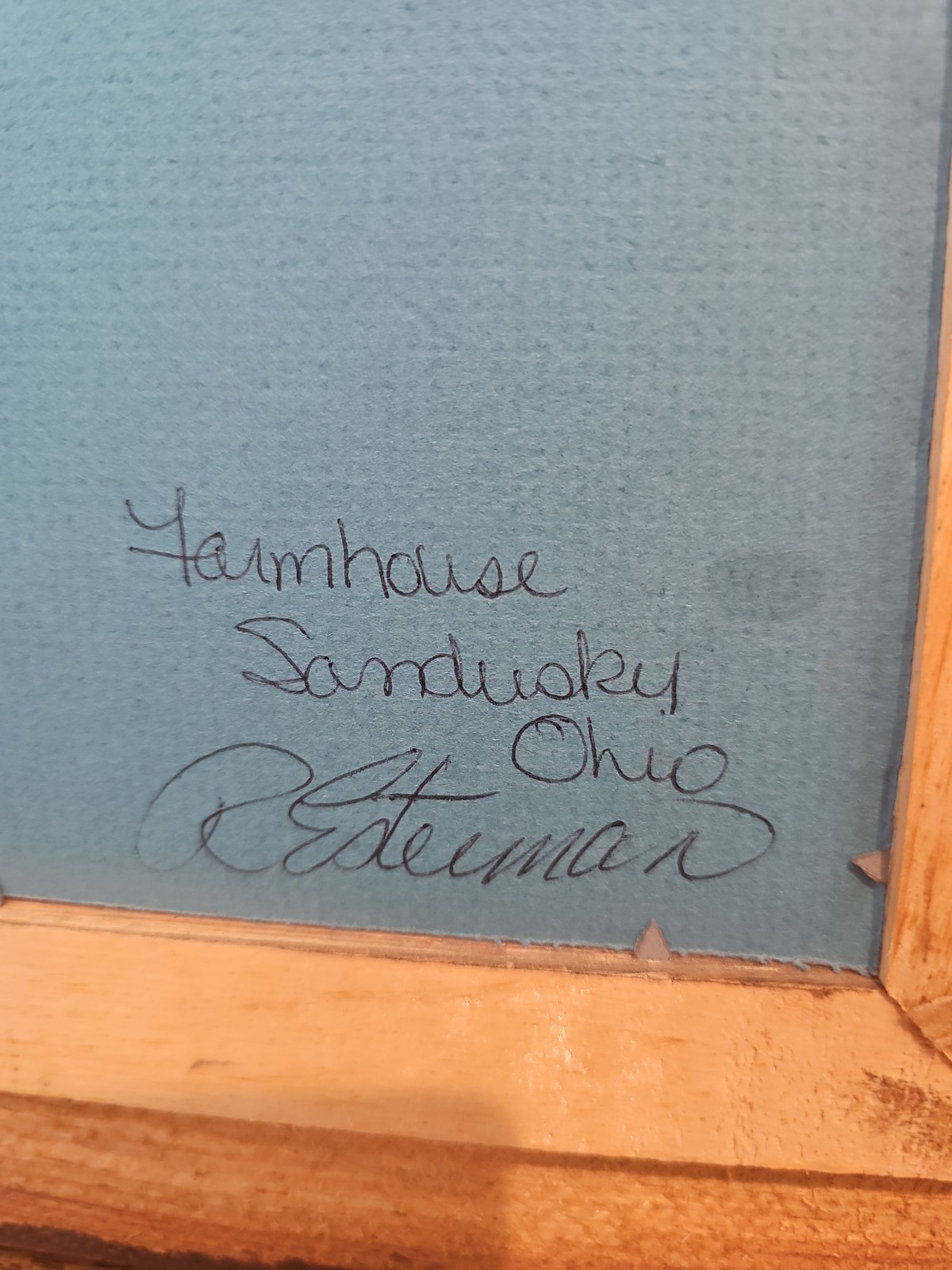 Richard Esterman Autographed Signed Vintage Farmhouse Sandusky Ohio Framed Art
