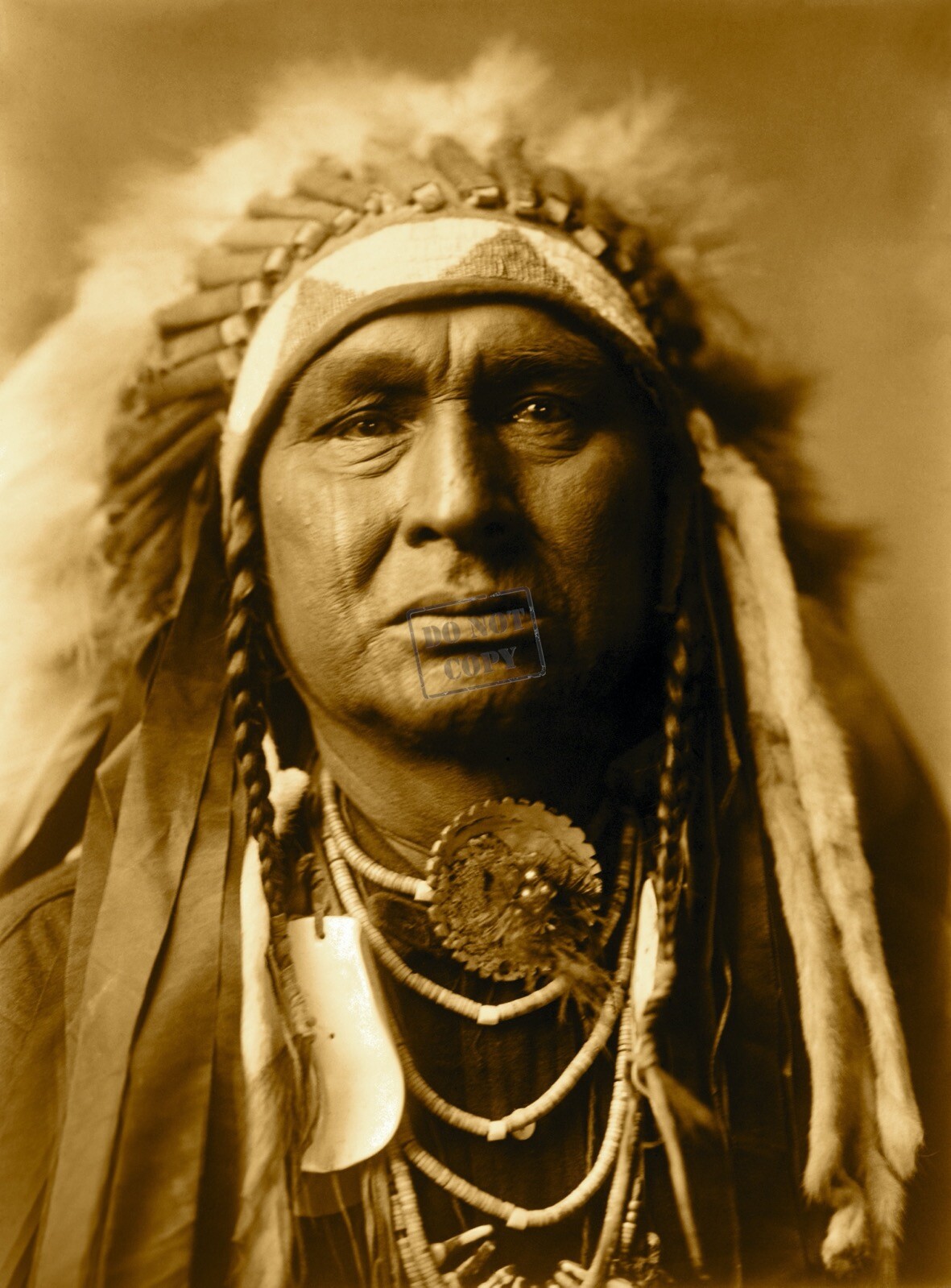 Edward Curtis White Man Runs Him, Apsaroke Giclee Fine Art Repro Open Edition