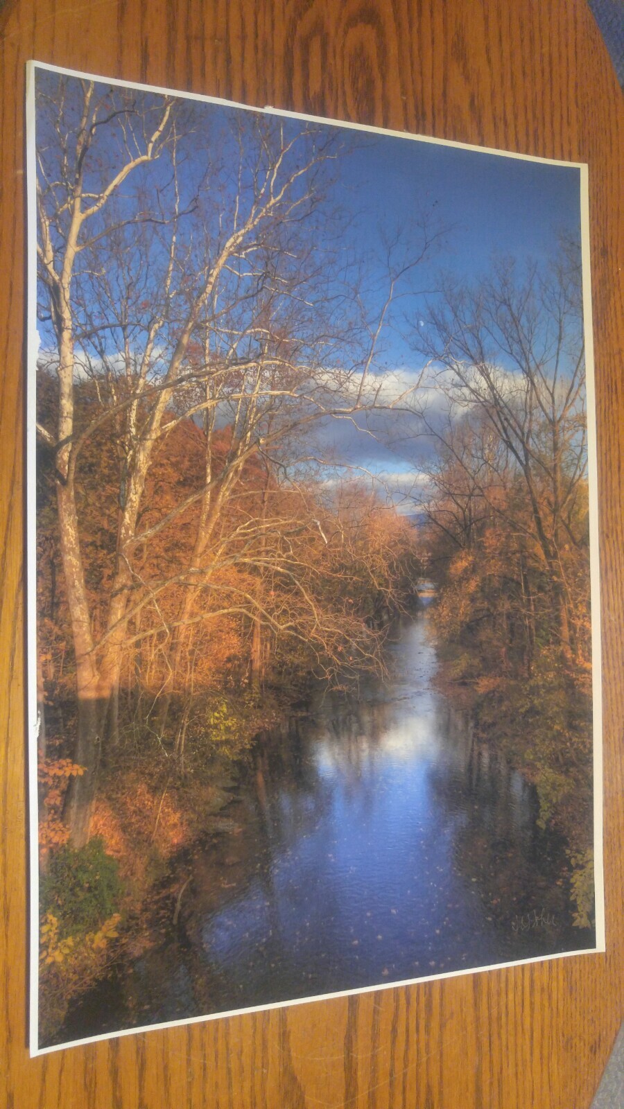 19×13 Digital Art Photograph Blue Ridge Mountains Virginia River in Fall