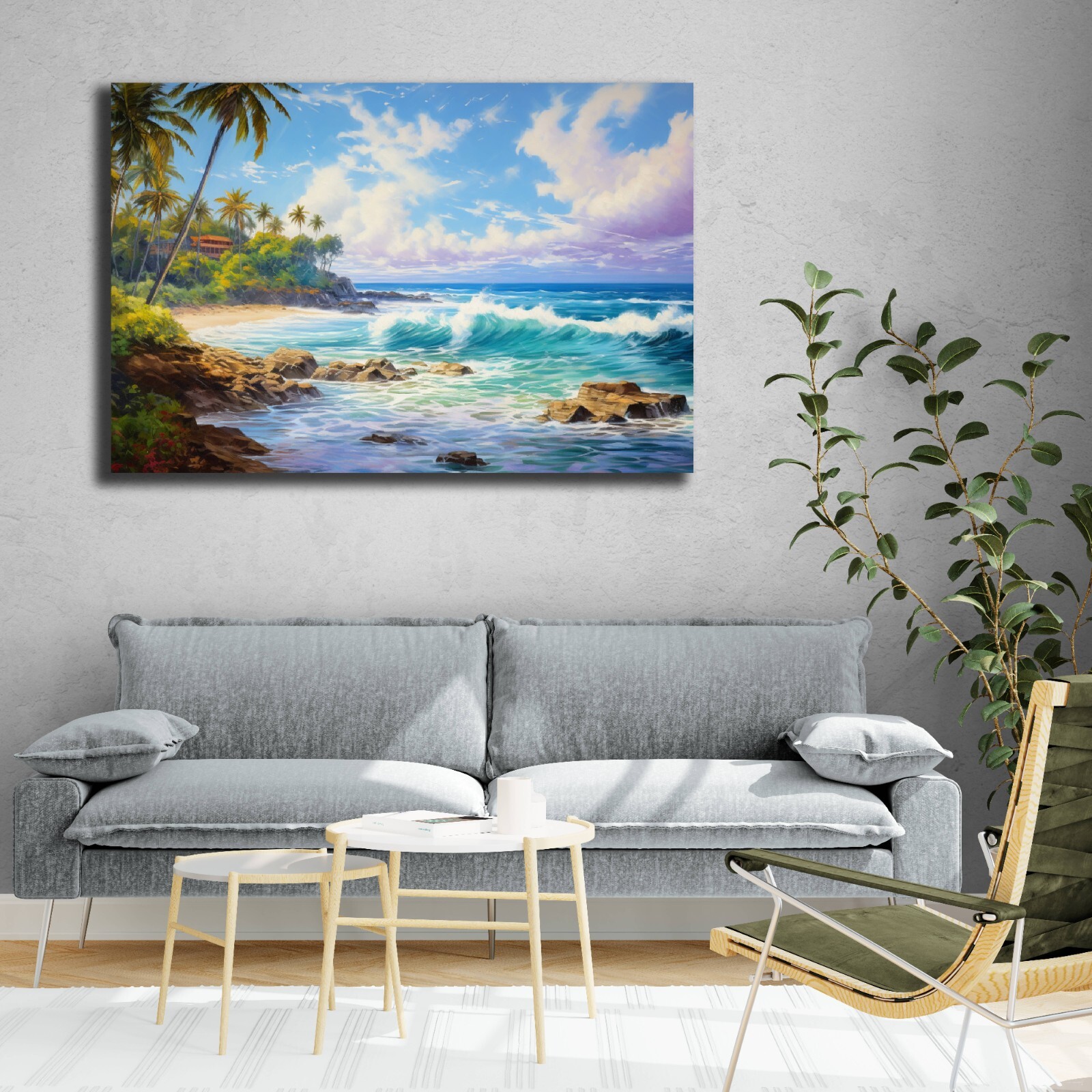 Hawaii Beach Ocean Painting, Hawaii Watercolor Painting Kauai Maui Honolulu Art