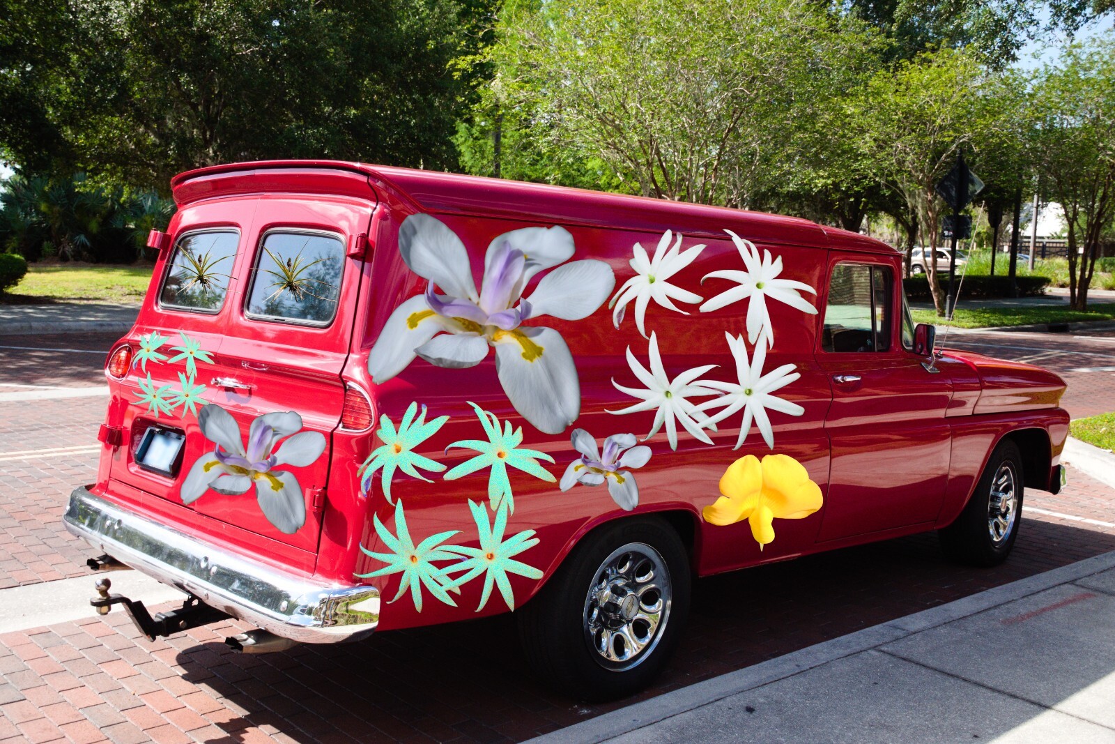 Digital art photography- Kissimmee, Florida Street, 1965 Flower Power Truck,