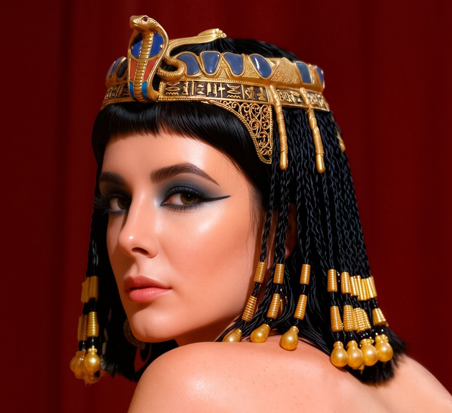 Sexy Cleopatra 1963 E. Taylor Royal Crown Metal Sign Art 14 x 11