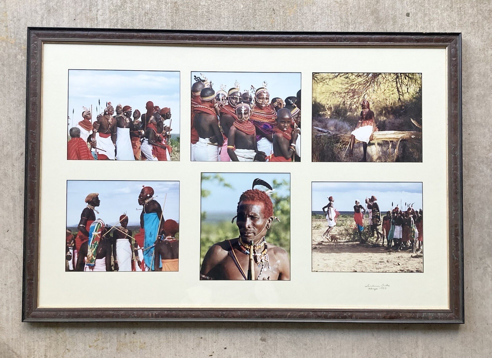 1990s “Samburu Tribe” Framed/Matted 6-Piece Split Original Photography 37” Kenya