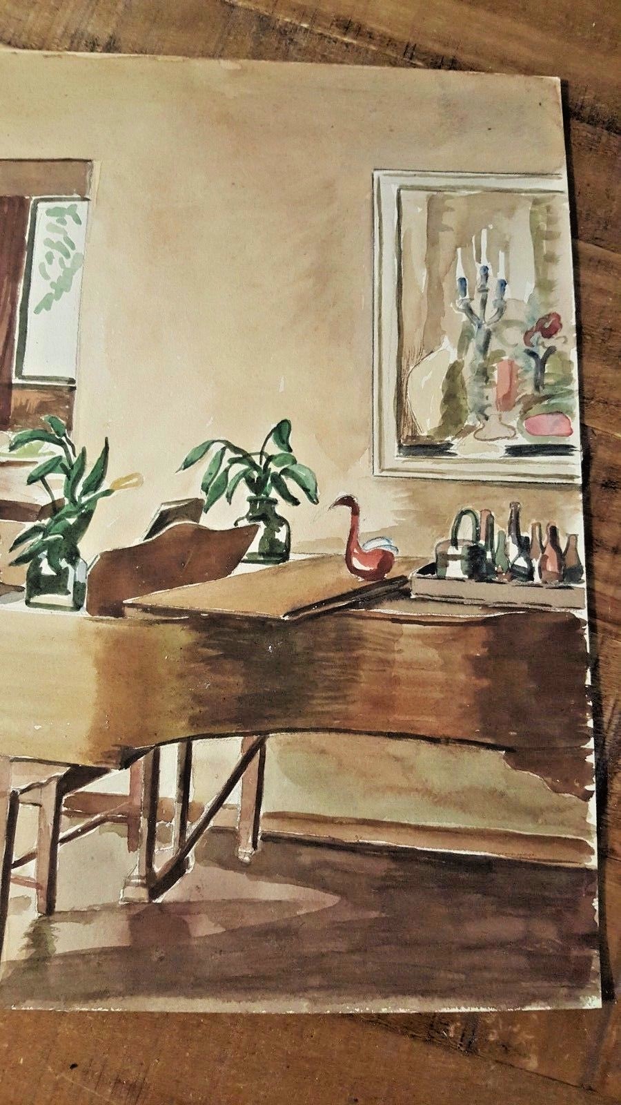 BEAUTIFUL Carl Nyguist (1888-1959) Watercolor – SIGNED – (20″ x 14″)