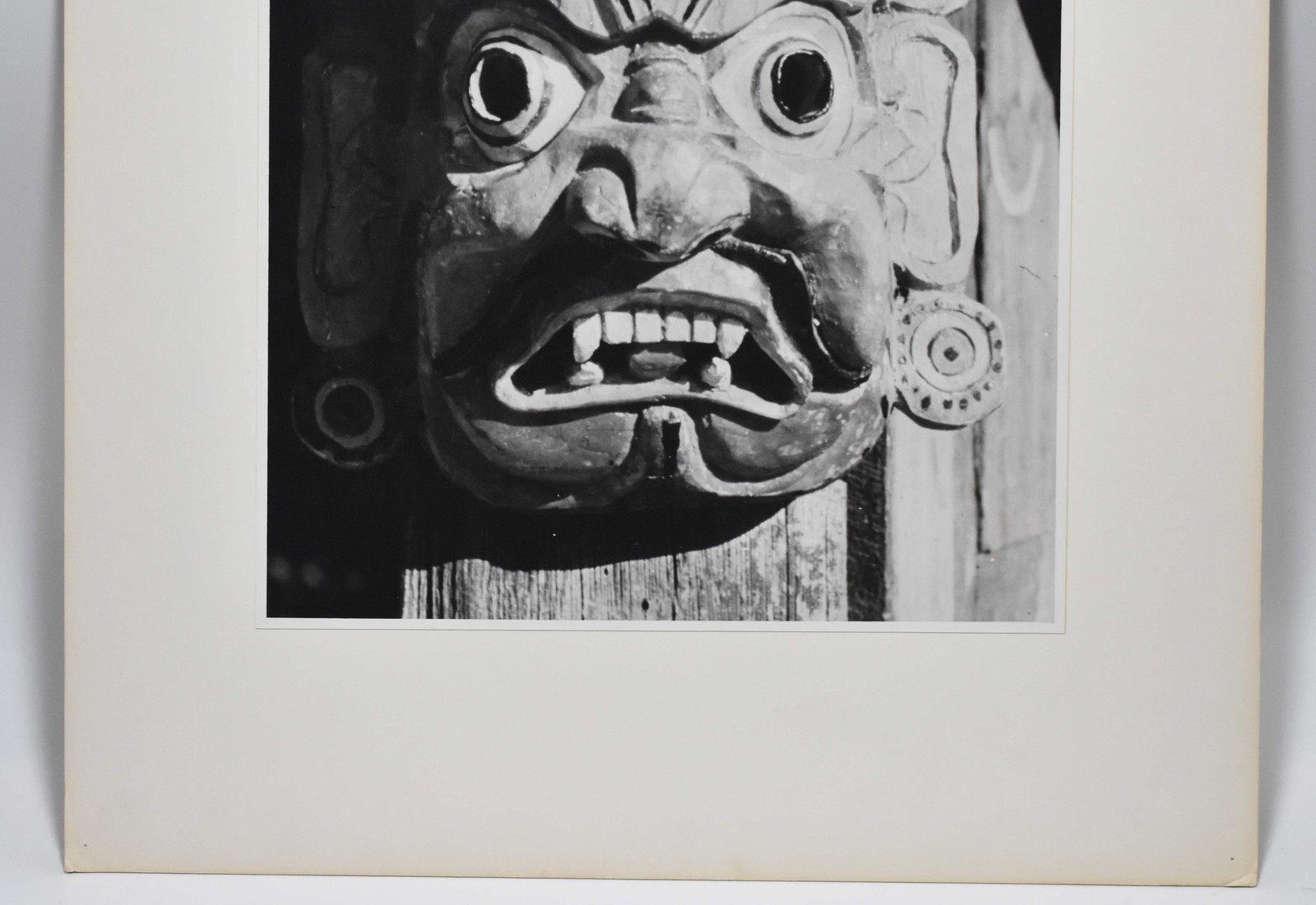 J.W. Howlett Black + White Photograph of a Statue of an Asian Lion or Dragon