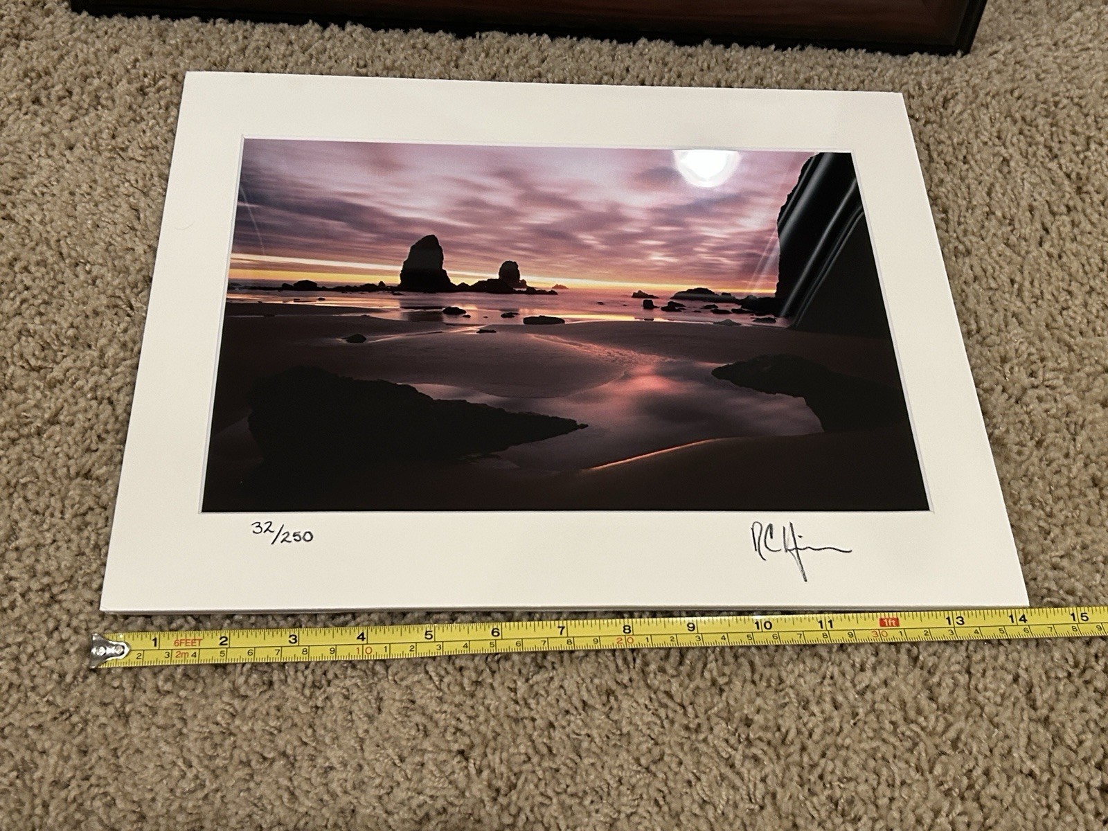 Set of Signed Photography 11 x 14 Matted, One Framed, Seashore and Lake Scene