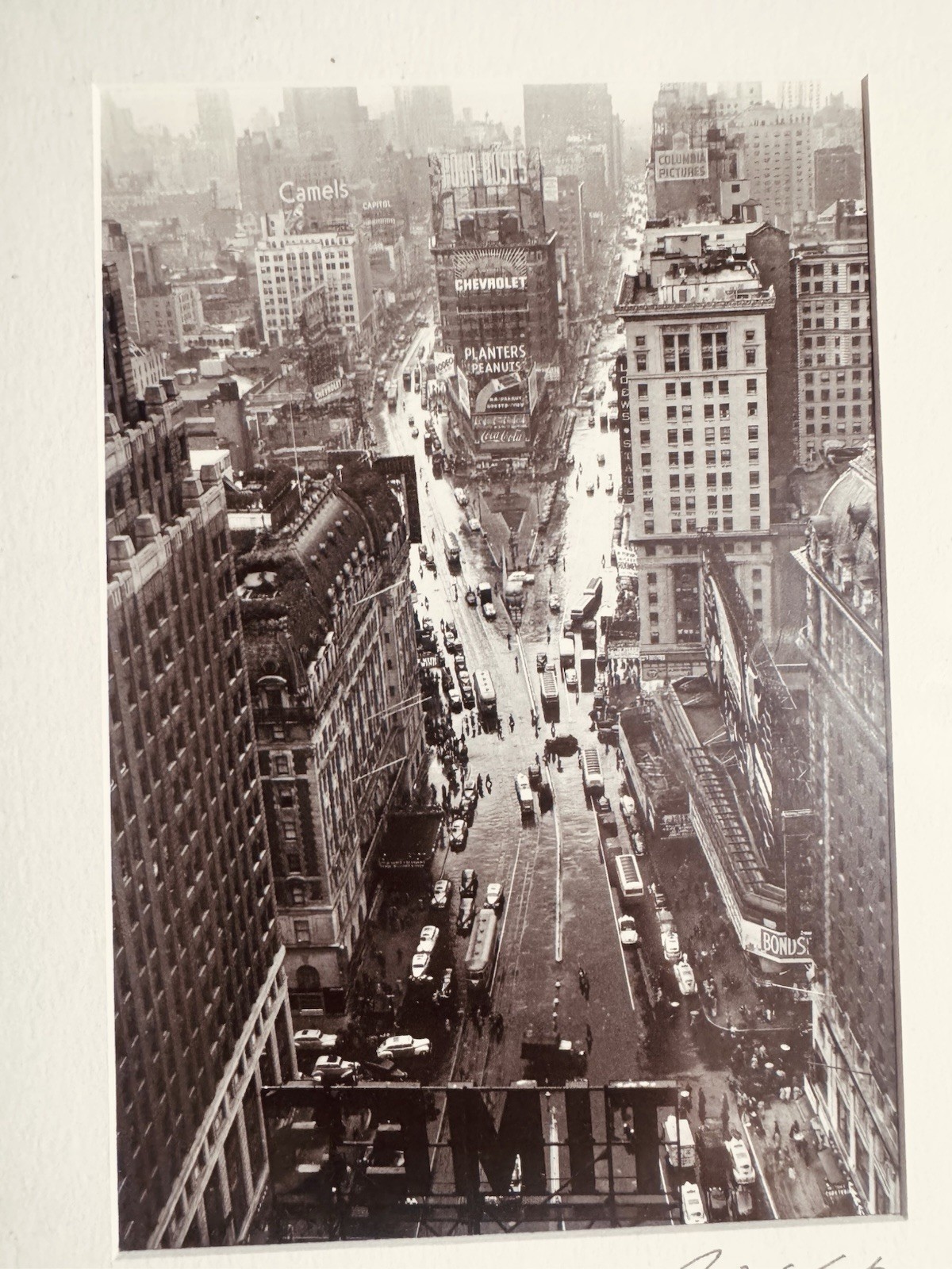 LOU STOUMEN “Times Square in the Rain, 1940” reprint framed, 8×10