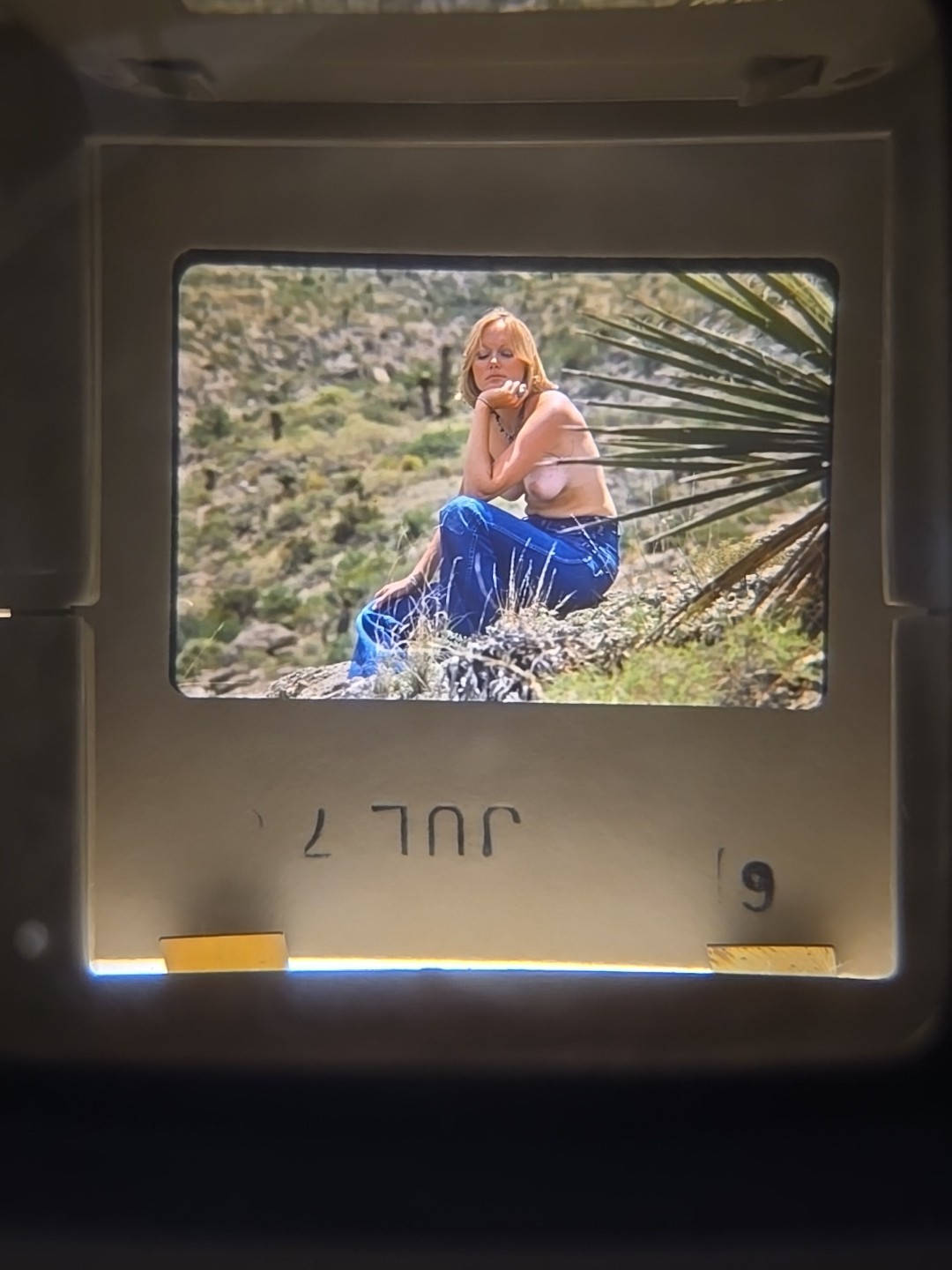 Org Nude Camera Club 70’s 35mm Risque Slide – WOMAN IN SOUTHWEST WESTERN DESERT