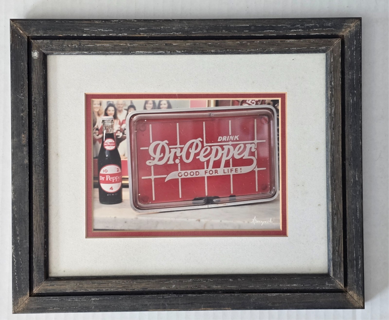 Vintage Rare Dr Pepper Photography Wall Art Matted, Framed, Signed Korczynski