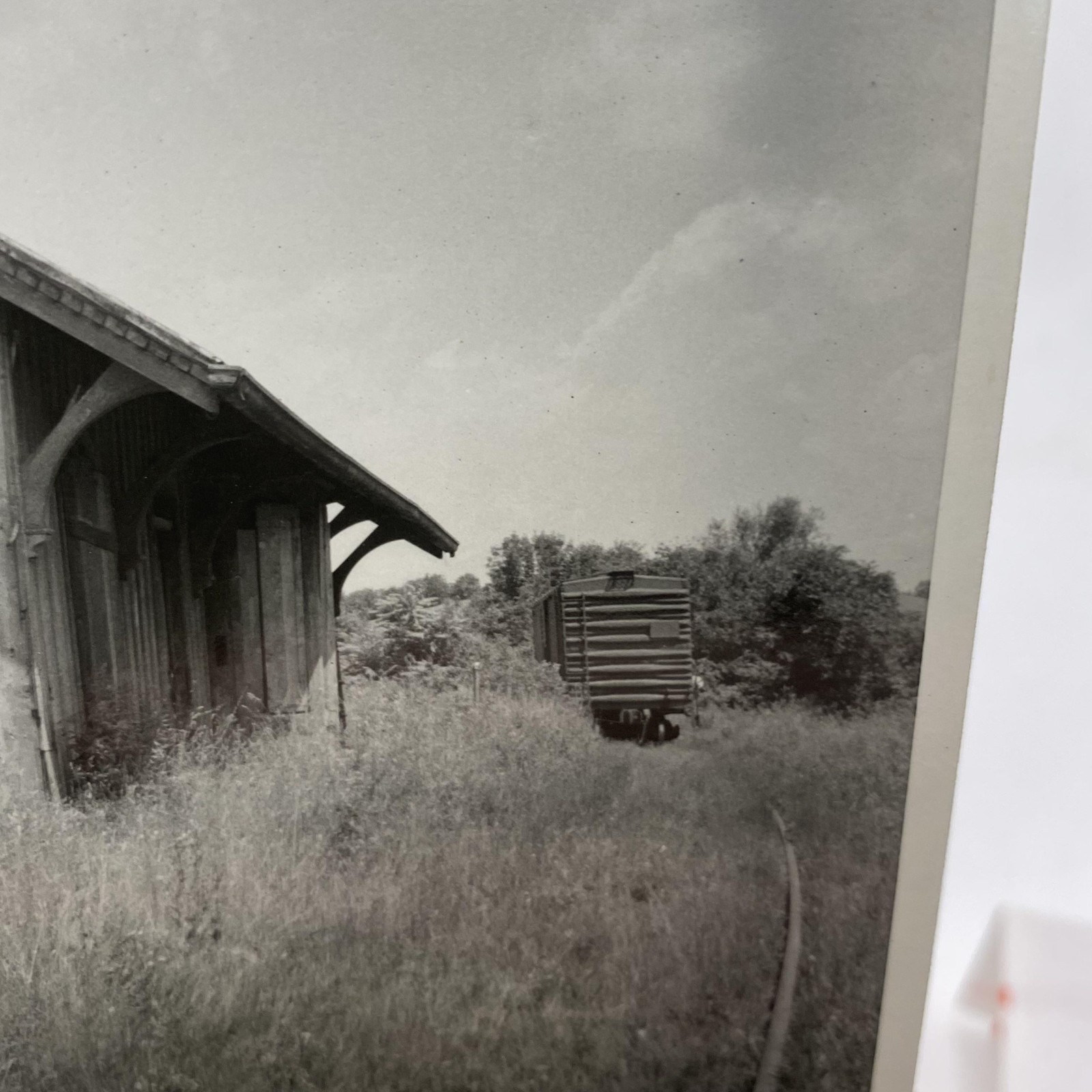 Abandoned Railroad Station Depot 4×5 Black White Glossy Photograph Original