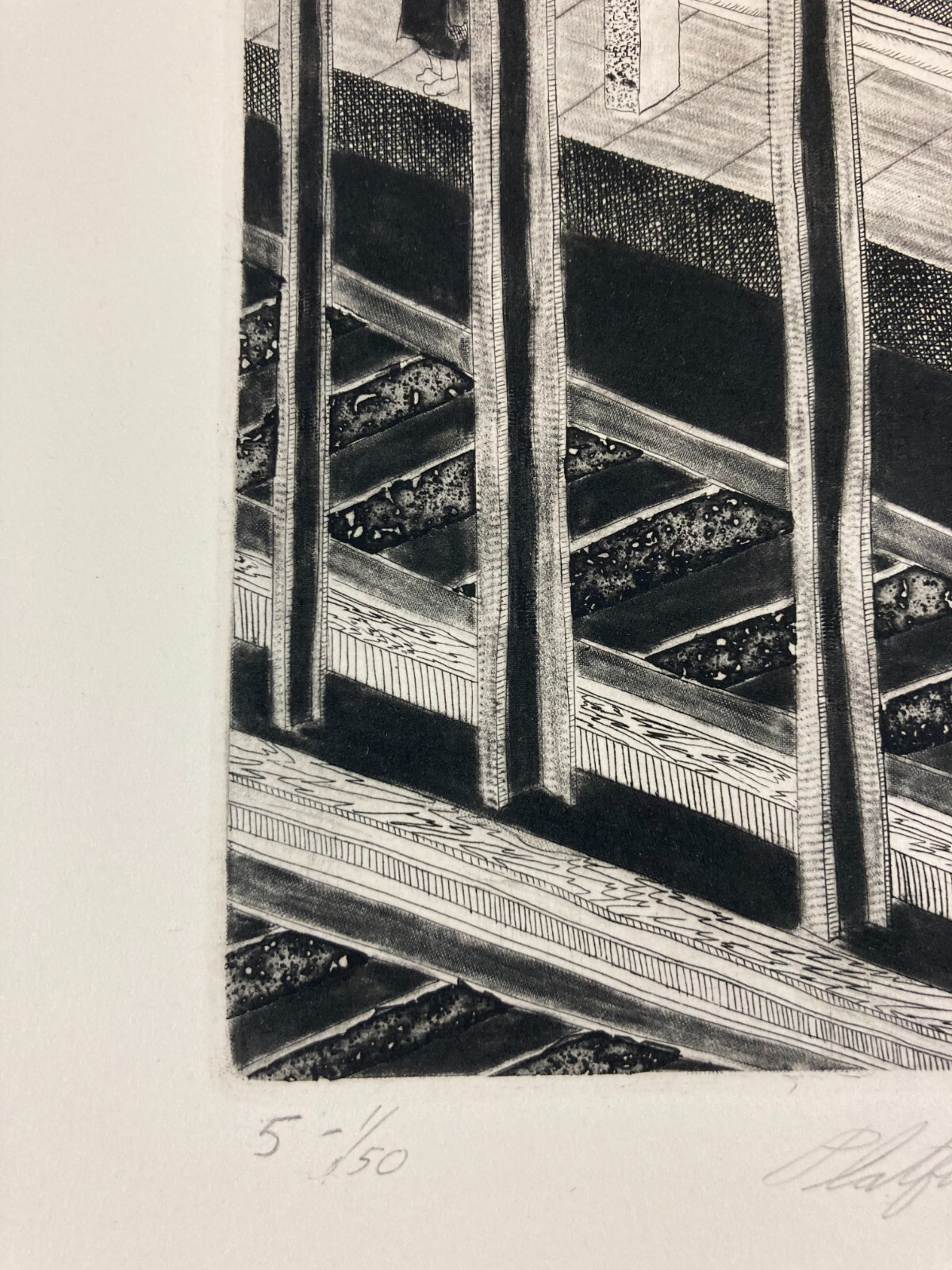 LEONARD SUSSMAN Signed NEW YORK CITY SUBWAY 1977 GELATIN SILVER PRINT & ETCHING