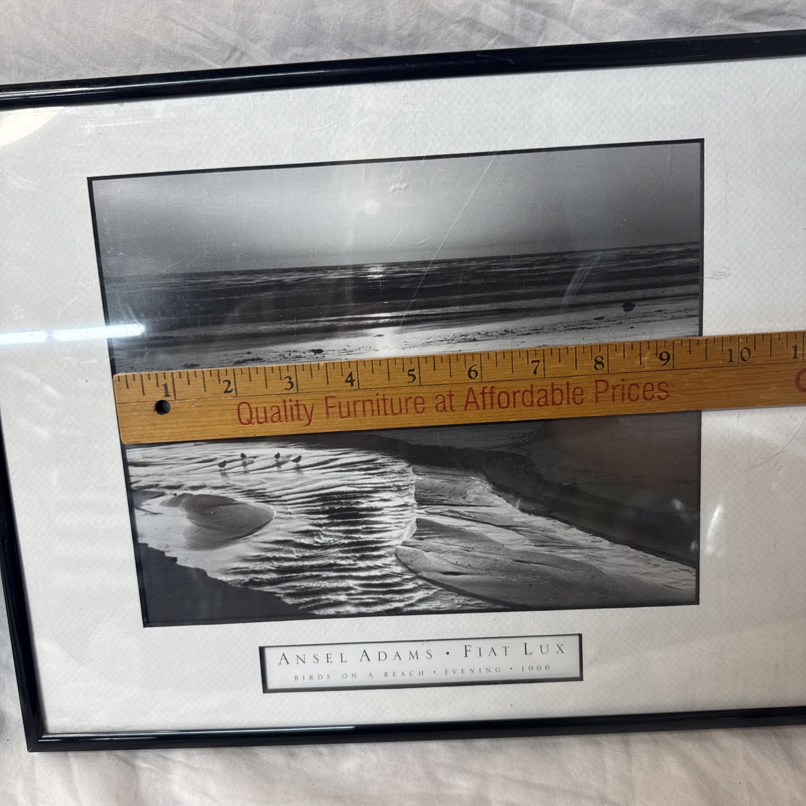 Ansel Adams Birds on a Beach Evening Framed Framed 1966 Photo 12×14 Wall Art VTG