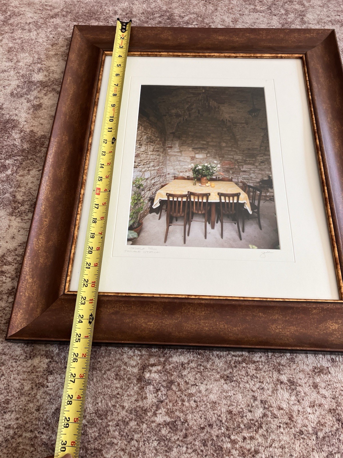 Vintage Tuscany Landscape Framed Italian Wall Art “Last Morning Toscana”