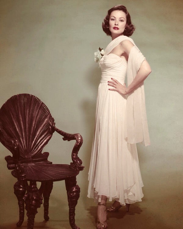 Gene Tierney Elegant Glamour Portrait in evening gown 16×20 Color Poster