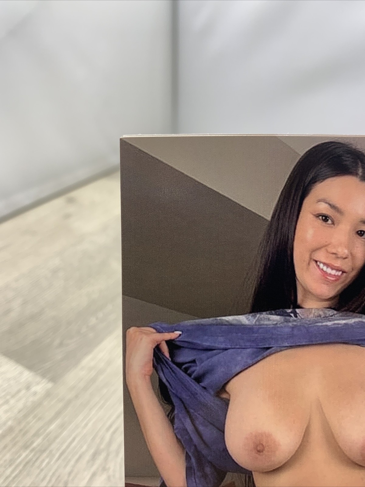 Pinup Girl 4×6 Photograph Beautiful Brunette Woman Nude Model Female Form Photo