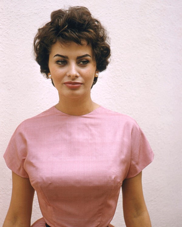 Sophia Loren Breathtaking 1950’s Glamour Portrait in pink top 16×20 Poster